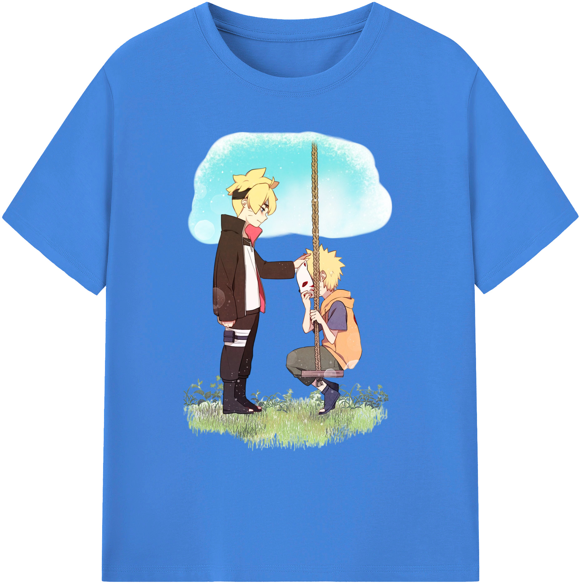 （画像用） NARUTO -ナルト- うずまき ボルト Uzumaki Boruto 綿100％ メンズ半袖Tシャツ｜肌触りやわらか＆通気性