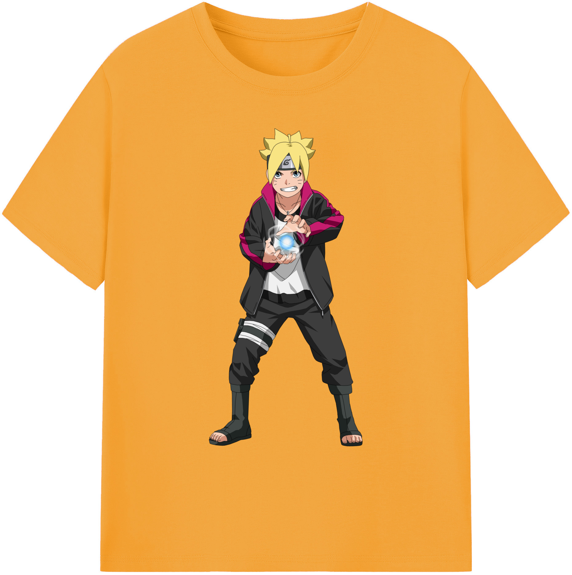 （画像用） NARUTO -ナルト- うずまき ボルト Uzumaki Boruto 綿100％ メンズ半袖Tシャツ｜肌触りやわらか＆通気性