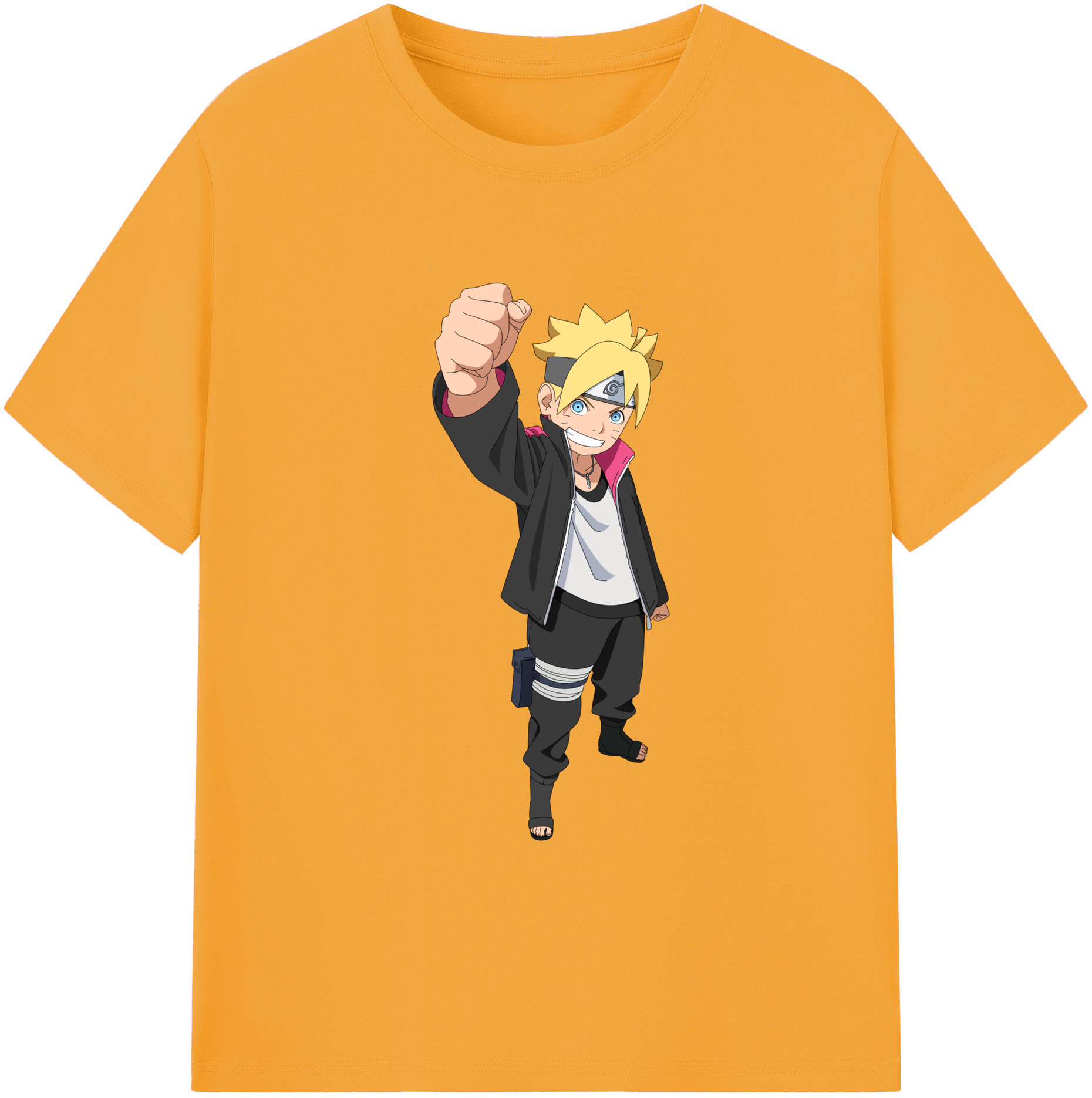 （画像用） NARUTO -ナルト- うずまき ボルト Uzumaki Boruto 綿100％ メンズ半袖Tシャツ｜肌触りやわらか＆通気性