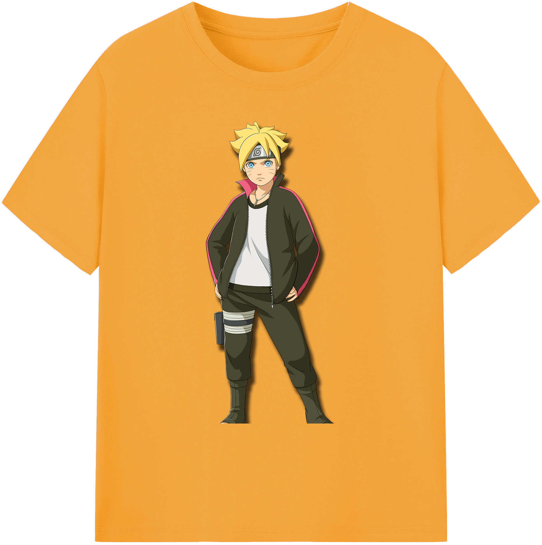 （画像用） NARUTO -ナルト- うずまき ボルト Uzumaki Boruto 綿100％ メンズ半袖Tシャツ｜肌触りやわらか＆通気性
