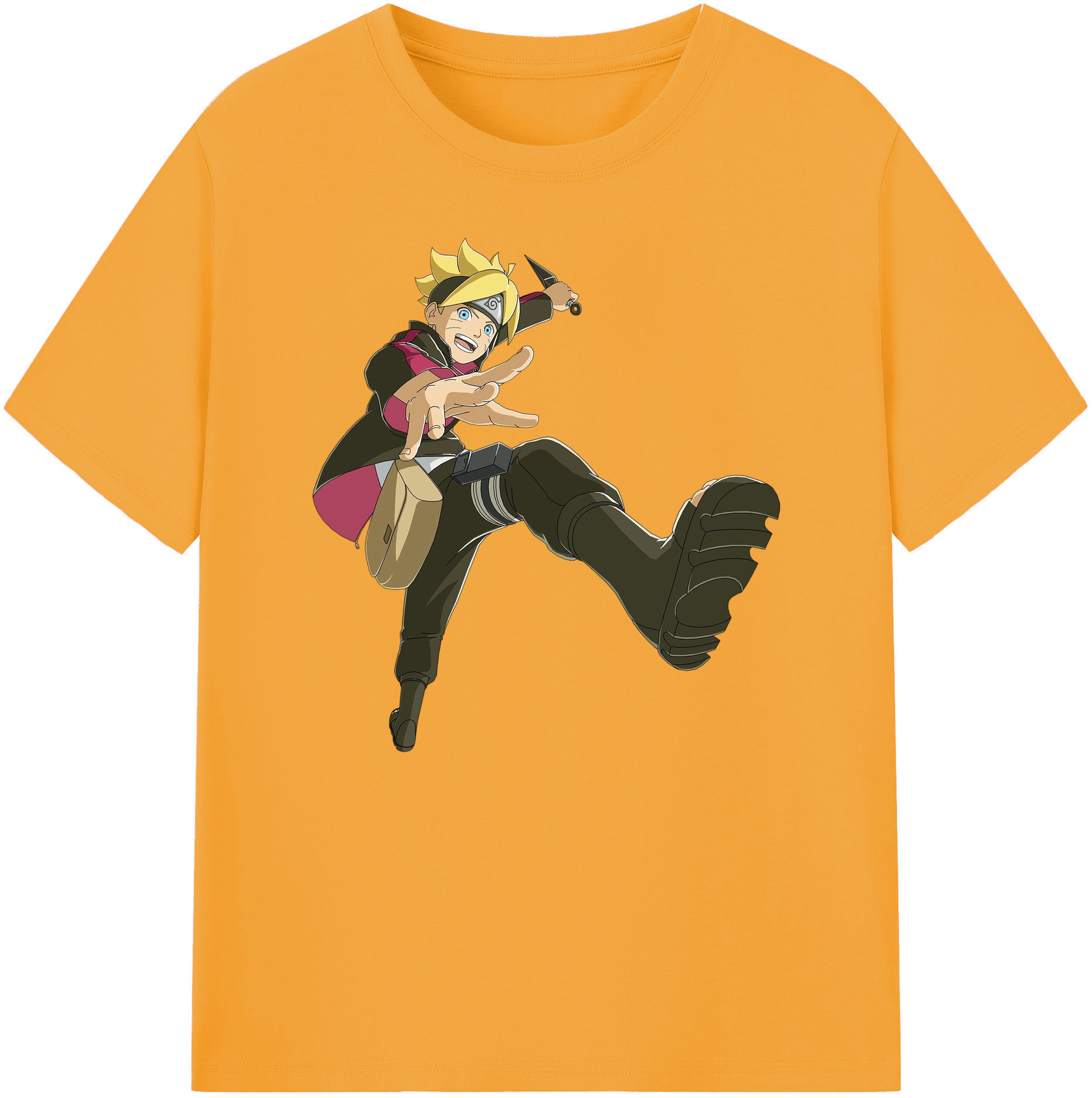 （画像用） NARUTO -ナルト- うずまき ボルト Uzumaki Boruto 綿100％ メンズ半袖Tシャツ｜肌触りやわらか＆通気性