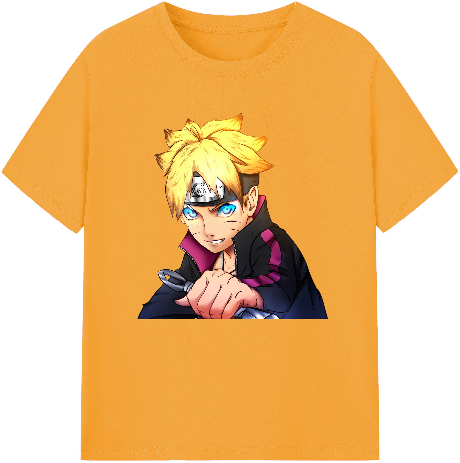 （画像用） NARUTO -ナルト- うずまき ボルト Uzumaki Boruto 綿100％ メンズ半袖Tシャツ｜肌触りやわらか＆通気性