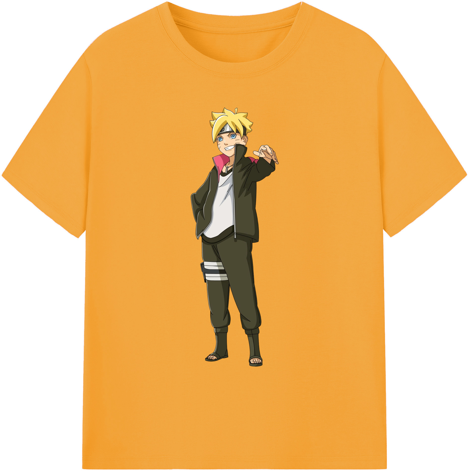 （画像用） NARUTO -ナルト- うずまき ボルト Uzumaki Boruto 綿100％ メンズ半袖Tシャツ｜肌触りやわらか＆通気性