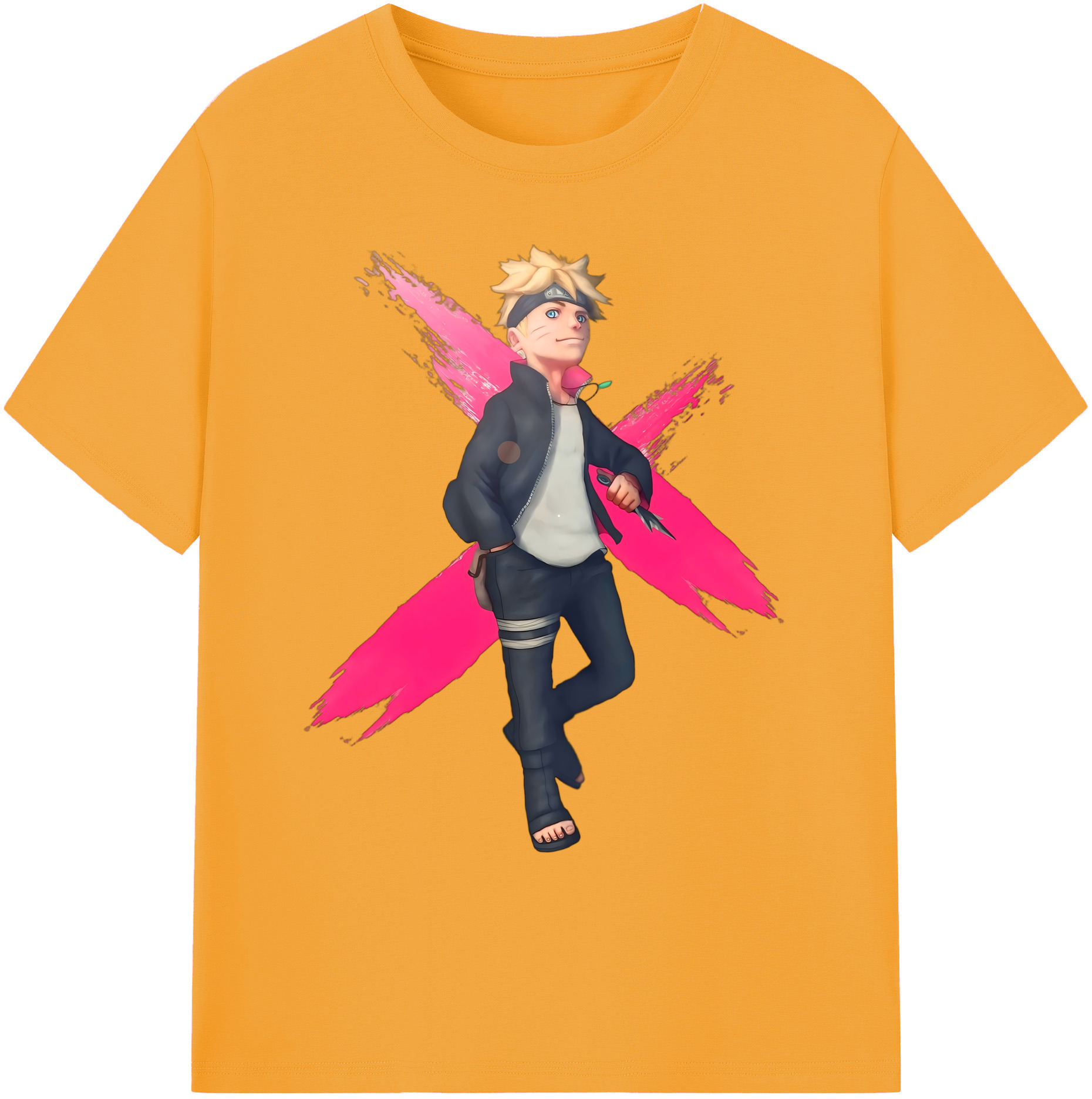 （画像用） NARUTO -ナルト- うずまき ボルト Uzumaki Boruto 綿100％ メンズ半袖Tシャツ｜肌触りやわらか＆通気性