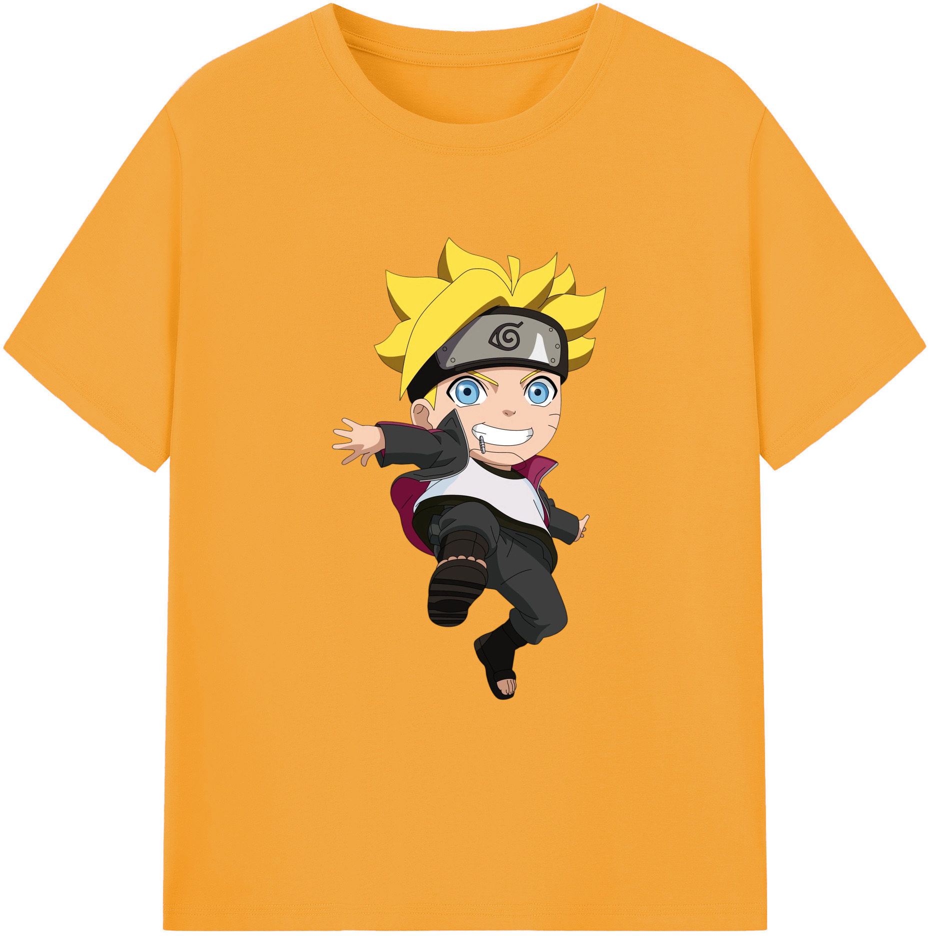 （画像用） NARUTO -ナルト- うずまき ボルト Uzumaki Boruto 綿100％ メンズ半袖Tシャツ｜肌触りやわらか＆通気性