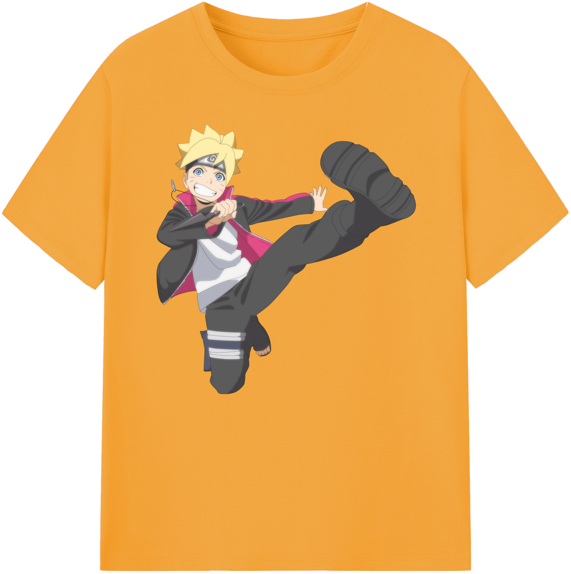 （画像用） NARUTO -ナルト- うずまき ボルト Uzumaki Boruto 綿100％ メンズ半袖Tシャツ｜肌触りやわらか＆通気性