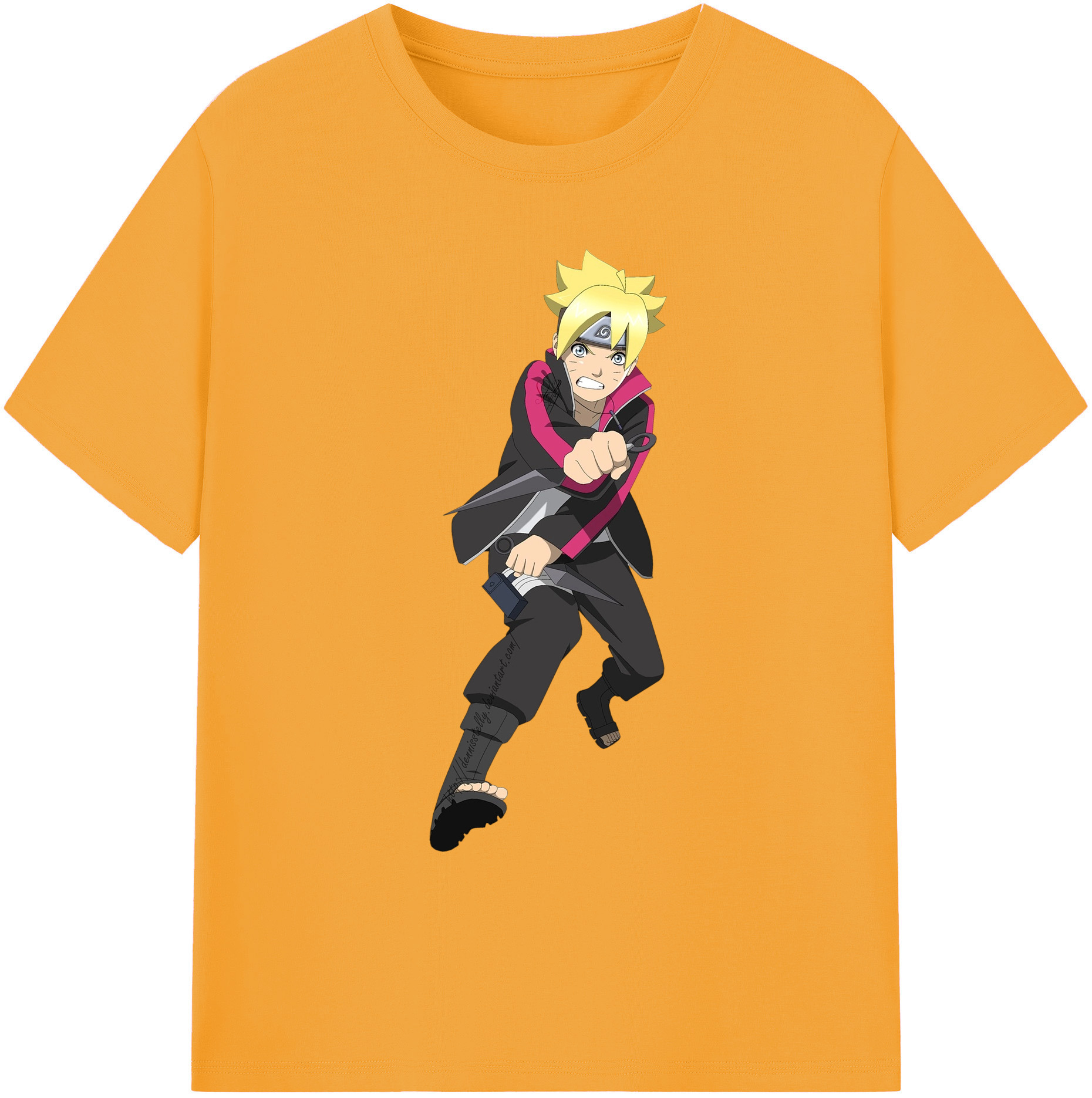 （画像用） NARUTO -ナルト- うずまき ボルト Uzumaki Boruto 綿100％ メンズ半袖Tシャツ｜肌触りやわらか＆通気性