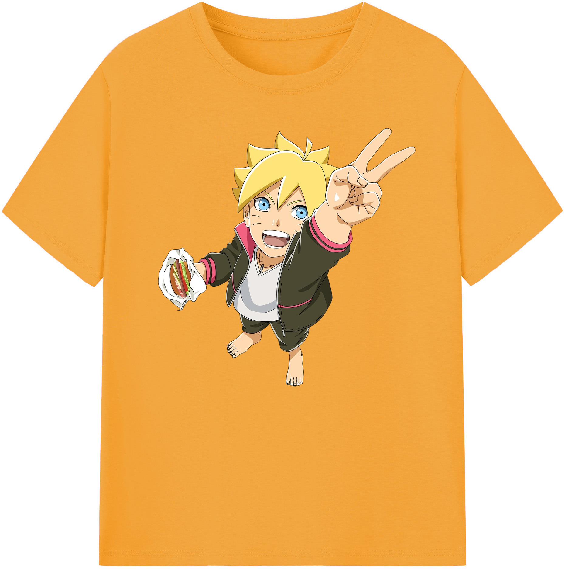 （画像用） NARUTO -ナルト- うずまき ボルト Uzumaki Boruto 綿100％ メンズ半袖Tシャツ｜肌触りやわらか＆通気性