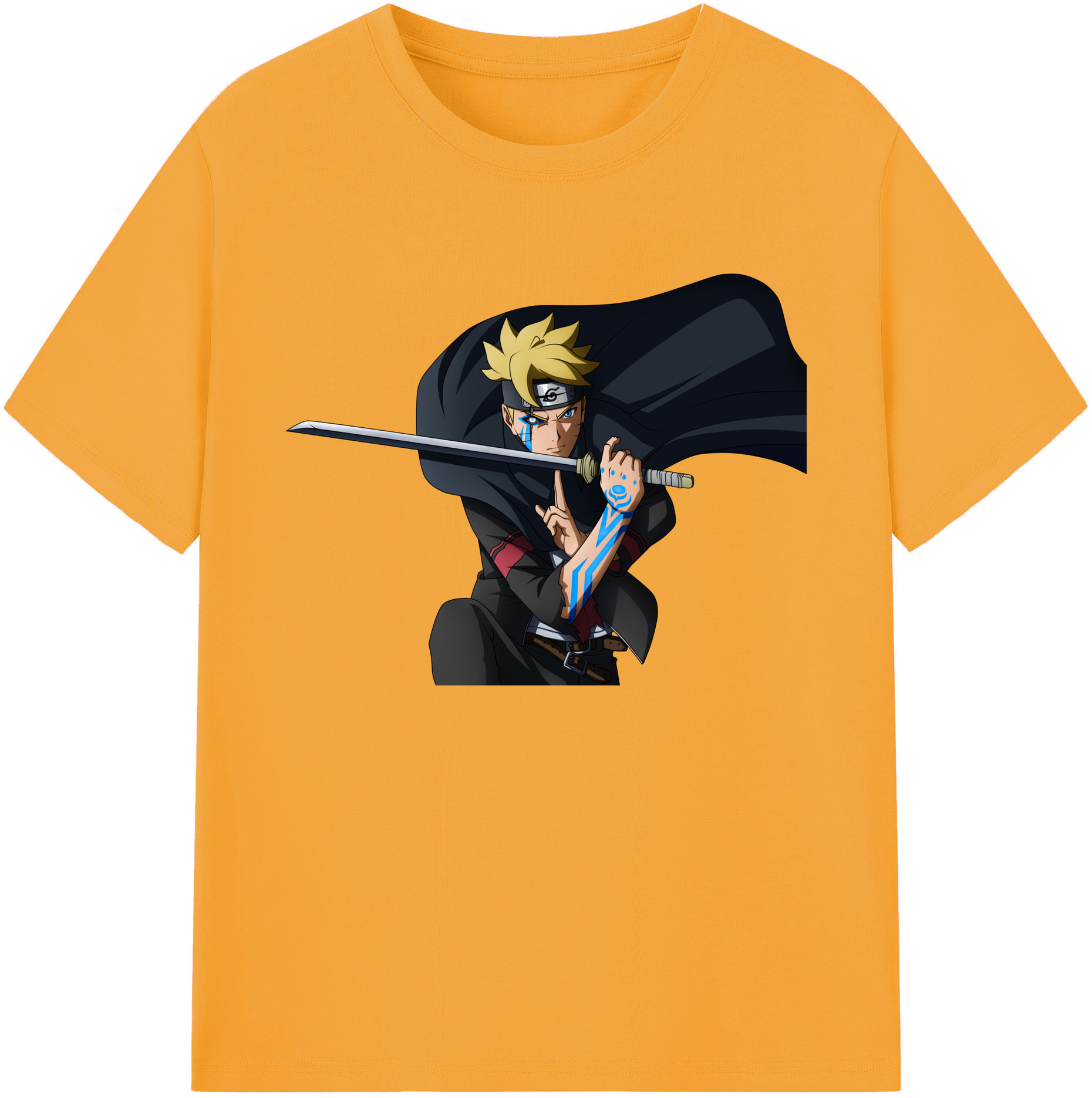 （画像用） NARUTO -ナルト- うずまき ボルト Uzumaki Boruto 綿100％ メンズ半袖Tシャツ｜肌触りやわらか＆通気性