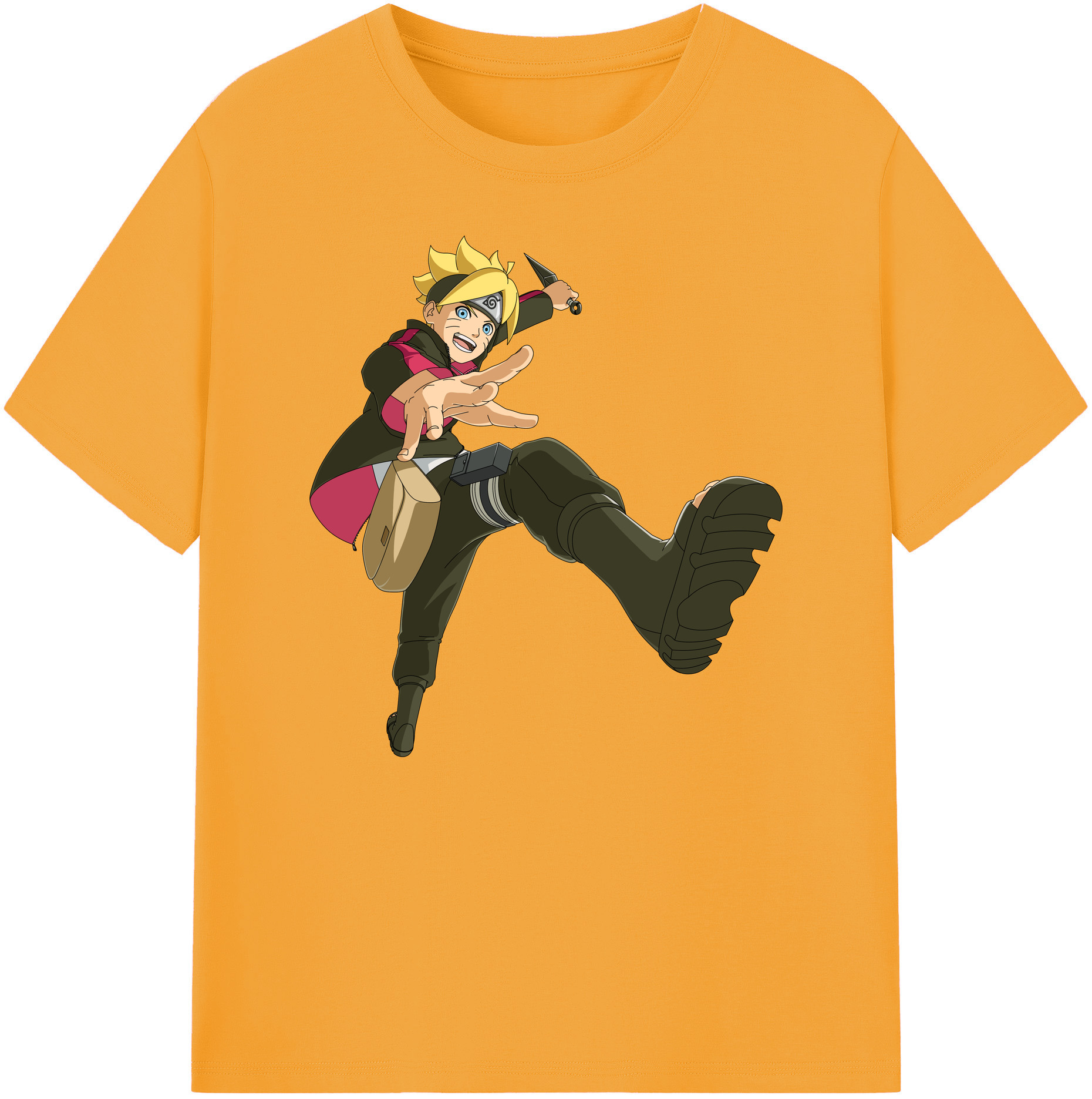 （画像用） NARUTO -ナルト- うずまき ボルト Uzumaki Boruto 綿100％ メンズ半袖Tシャツ｜肌触りやわらか＆通気性