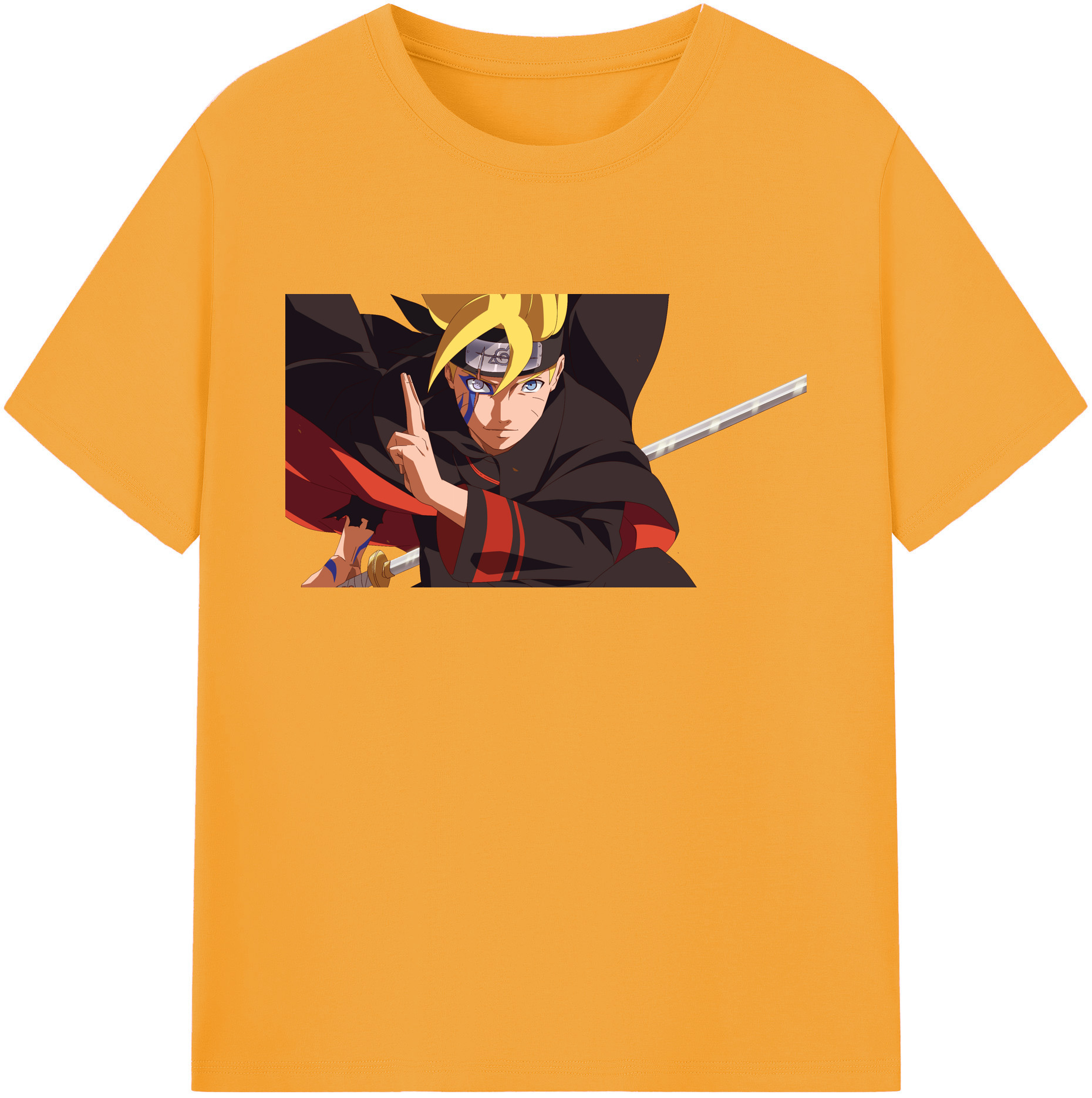 （画像用） NARUTO -ナルト- うずまき ボルト Uzumaki Boruto 綿100％ メンズ半袖Tシャツ｜肌触りやわらか＆通気性