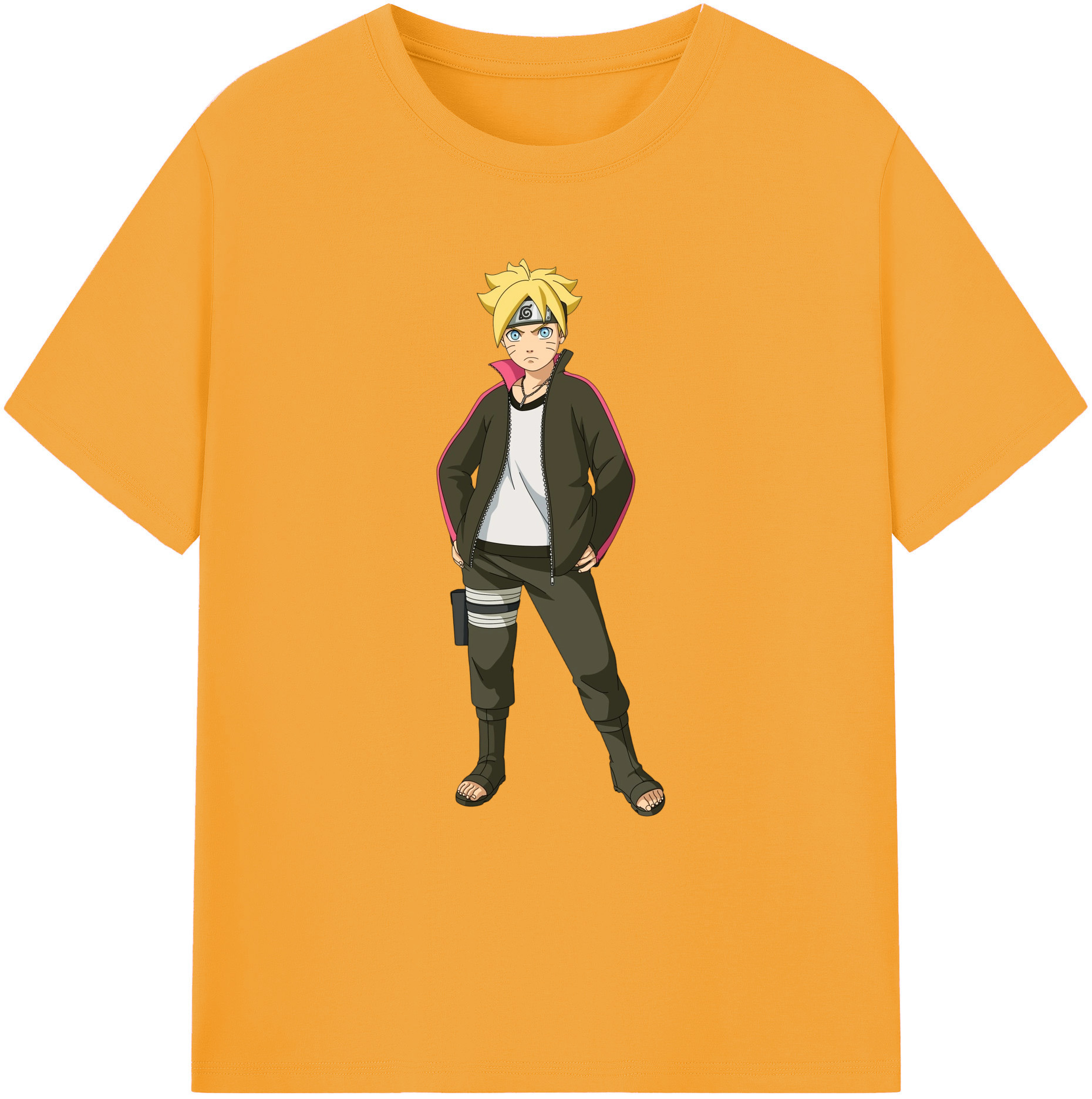 （画像用） NARUTO -ナルト- うずまき ボルト Uzumaki Boruto 綿100％ メンズ半袖Tシャツ｜肌触りやわらか＆通気性