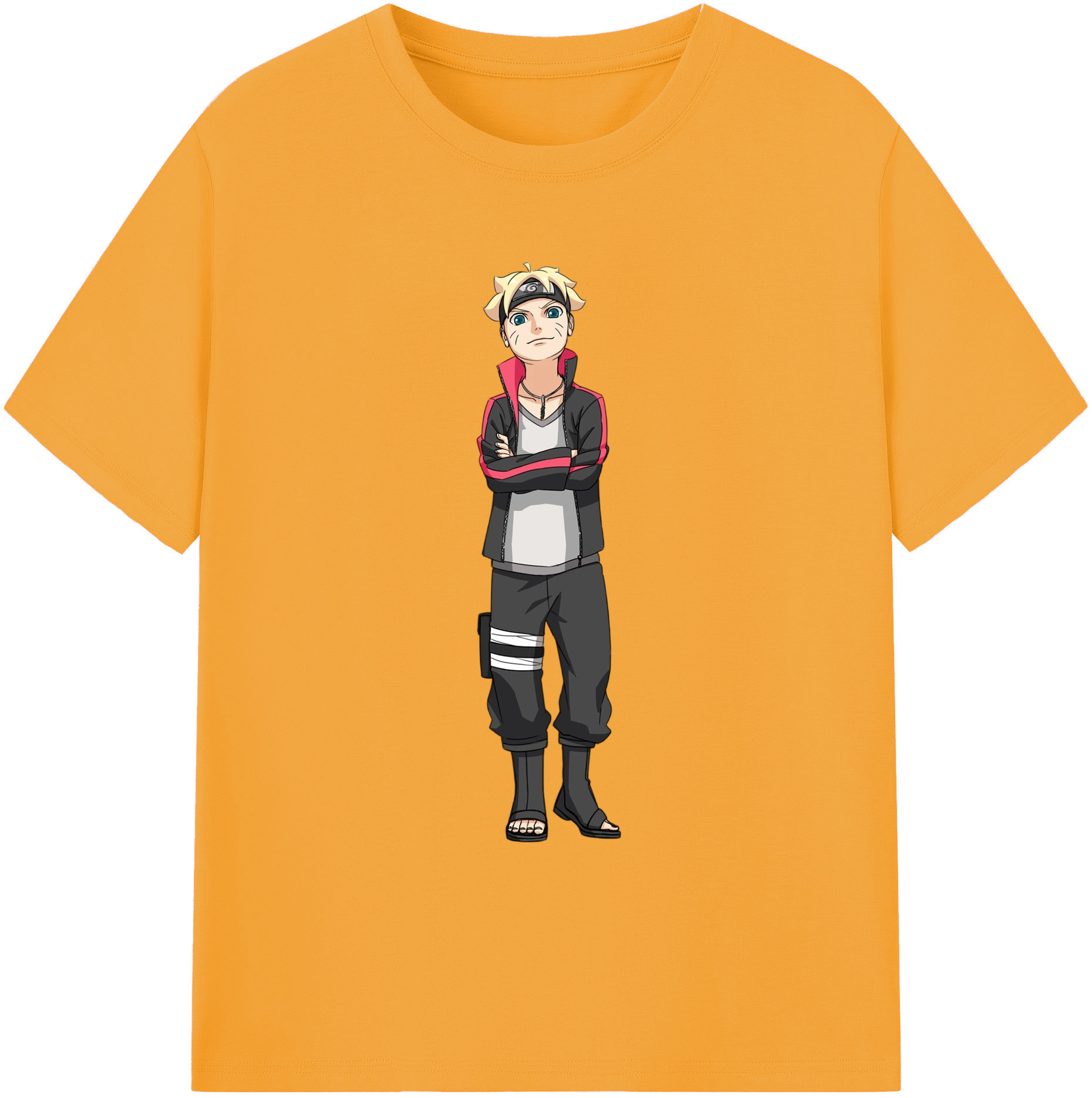 （画像用） NARUTO -ナルト- うずまき ボルト Uzumaki Boruto 綿100％ メンズ半袖Tシャツ｜肌触りやわらか＆通気性