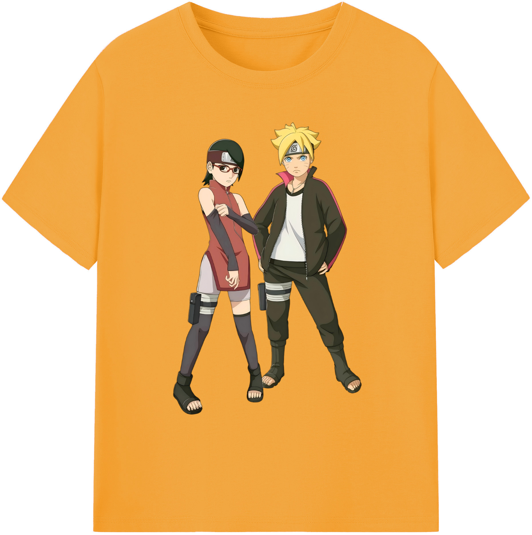 （画像用） NARUTO -ナルト- うずまき ボルト Uzumaki Boruto 綿100％ メンズ半袖Tシャツ｜肌触りやわらか＆通気性