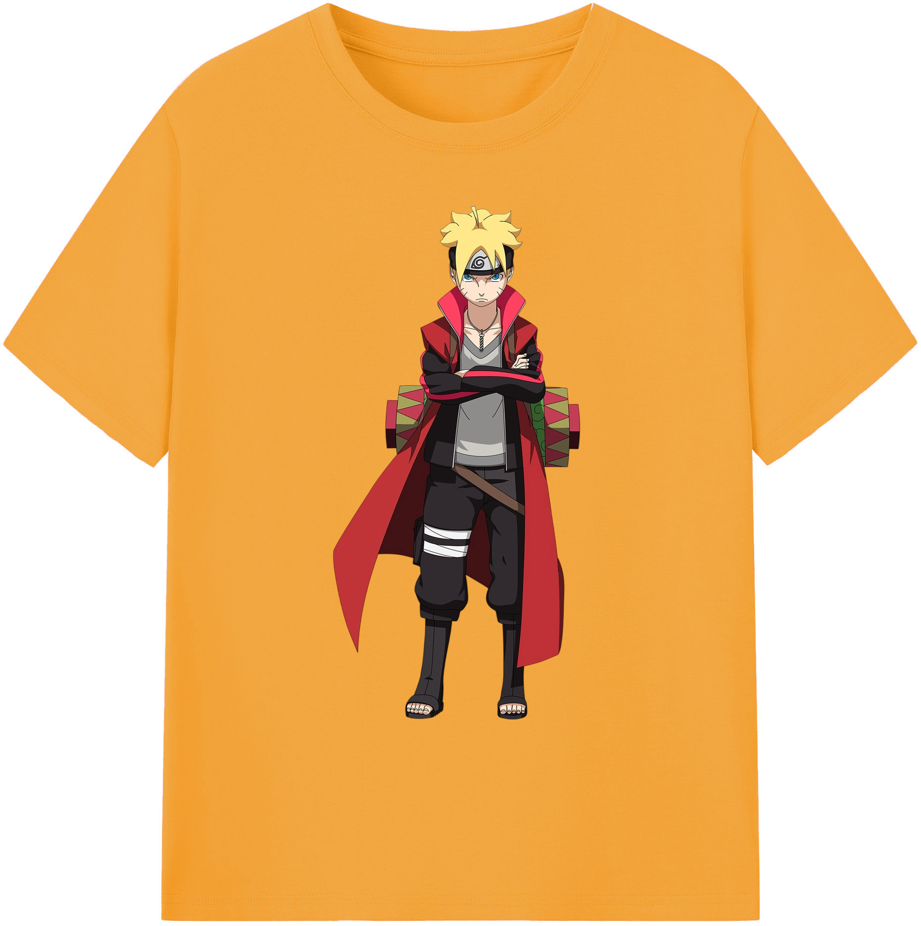 （画像用） NARUTO -ナルト- うずまき ボルト Uzumaki Boruto 綿100％ メンズ半袖Tシャツ｜肌触りやわらか＆通気性