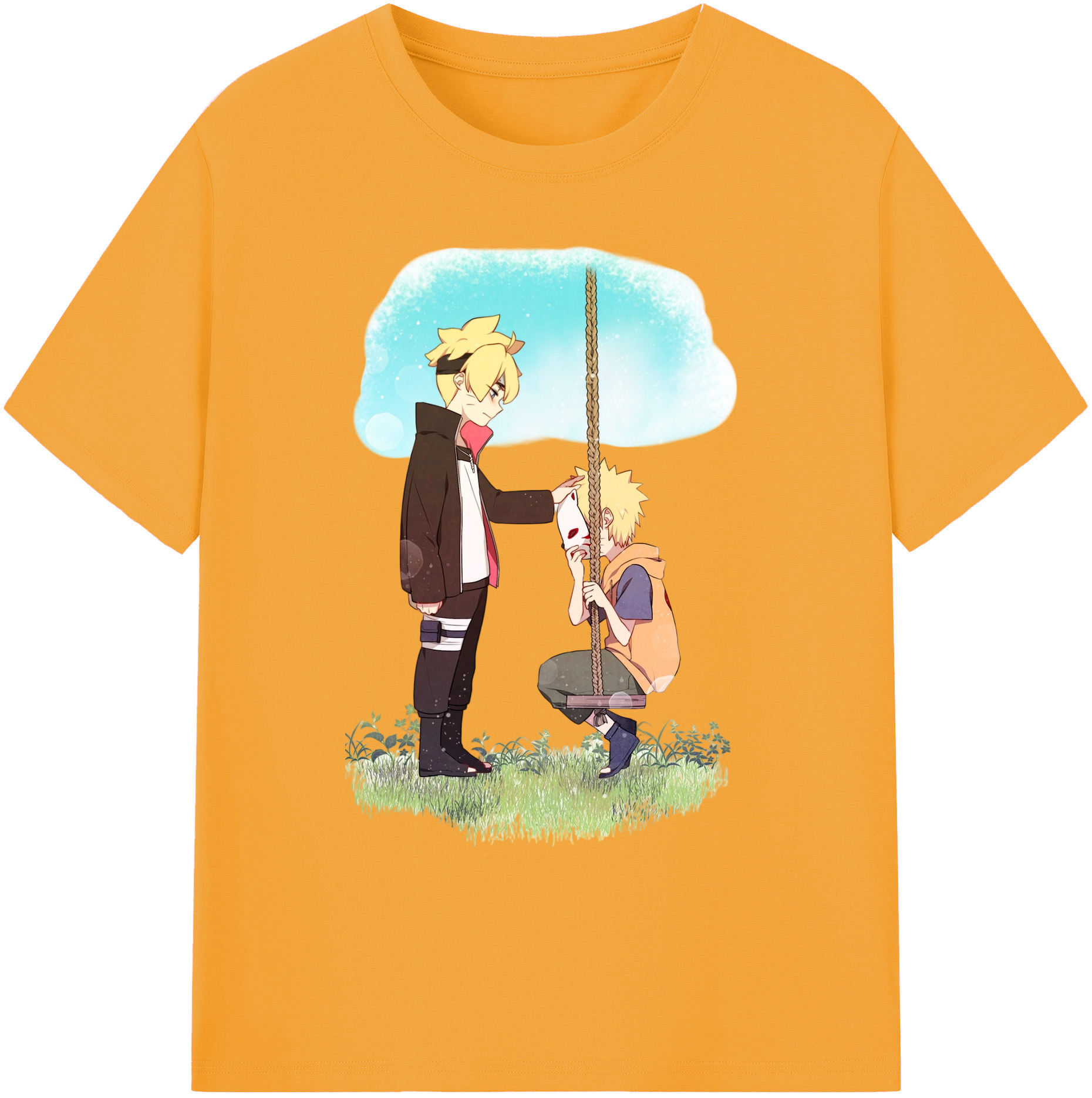 （画像用） NARUTO -ナルト- うずまき ボルト Uzumaki Boruto 綿100％ メンズ半袖Tシャツ｜肌触りやわらか＆通気性