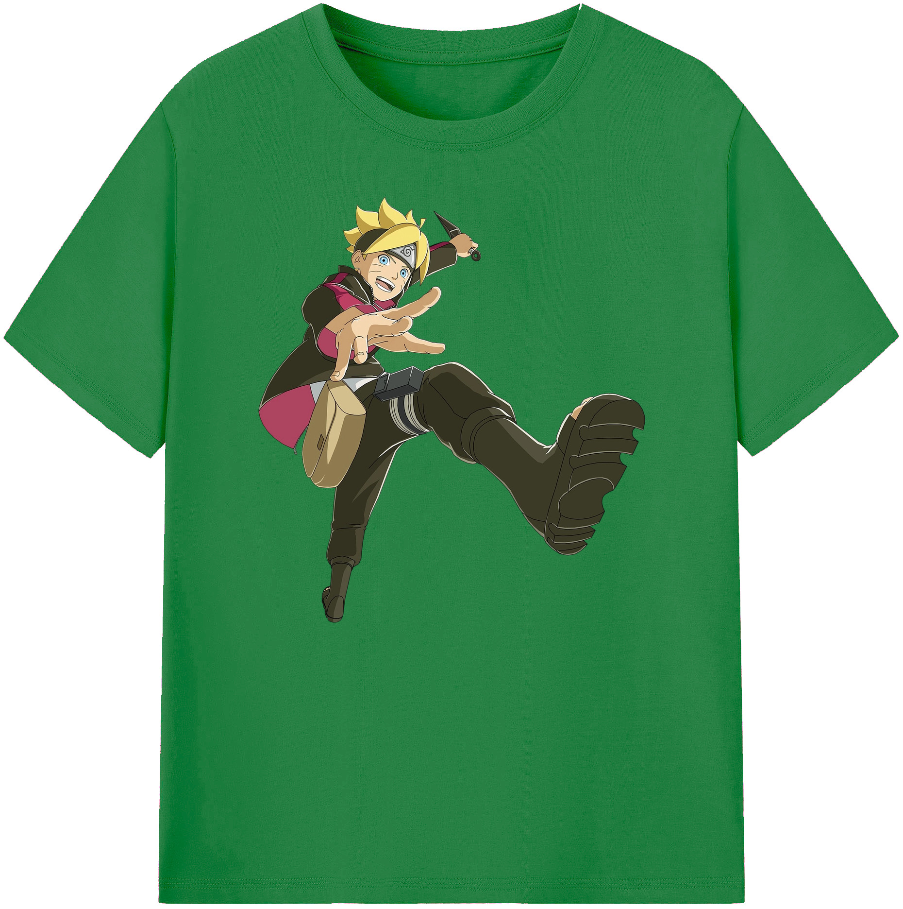 （画像用） NARUTO -ナルト- うずまき ボルト Uzumaki Boruto 綿100％ メンズ半袖Tシャツ｜肌触りやわらか＆通気性