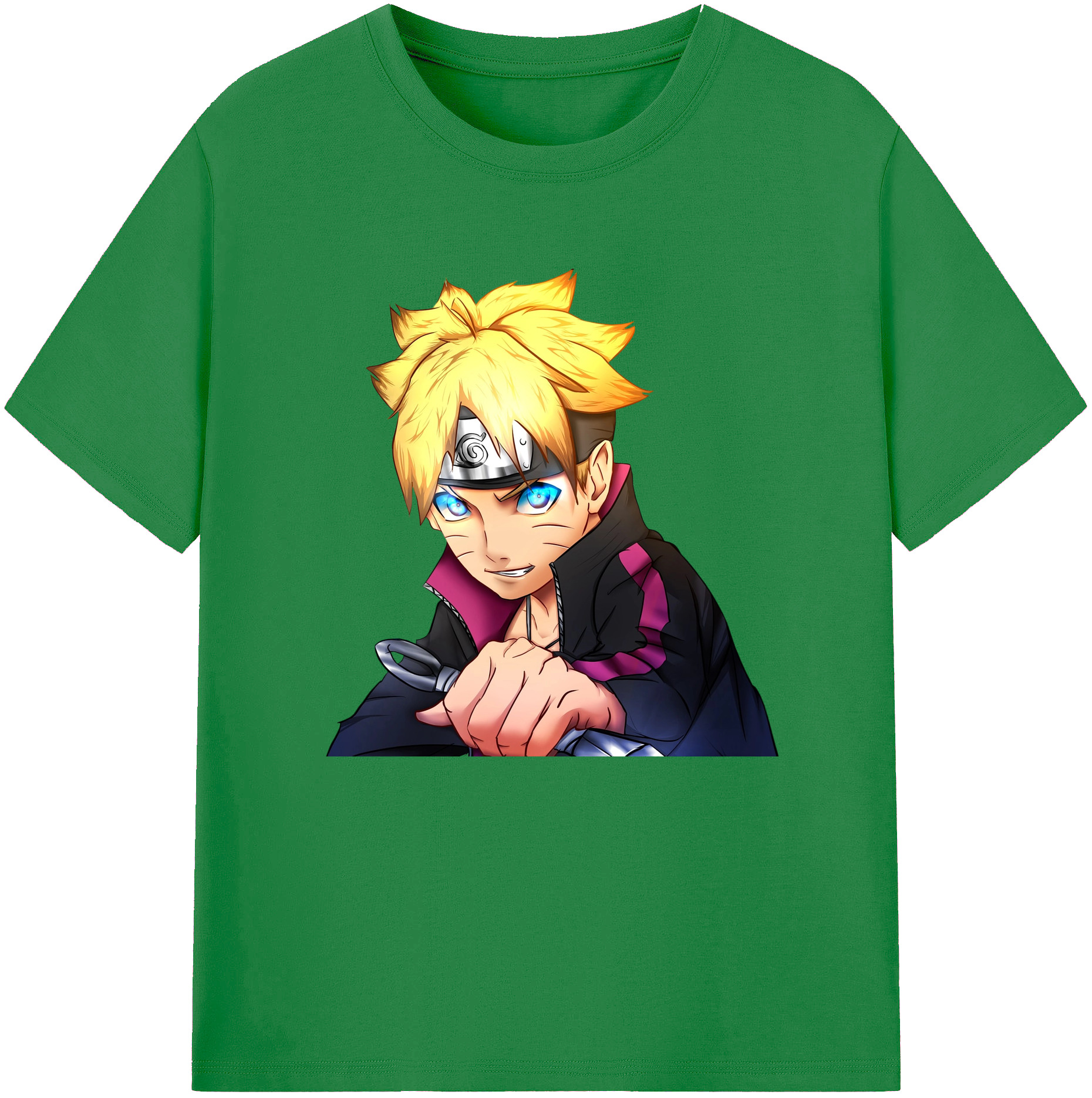 （画像用） NARUTO -ナルト- うずまき ボルト Uzumaki Boruto 綿100％ メンズ半袖Tシャツ｜肌触りやわらか＆通気性
