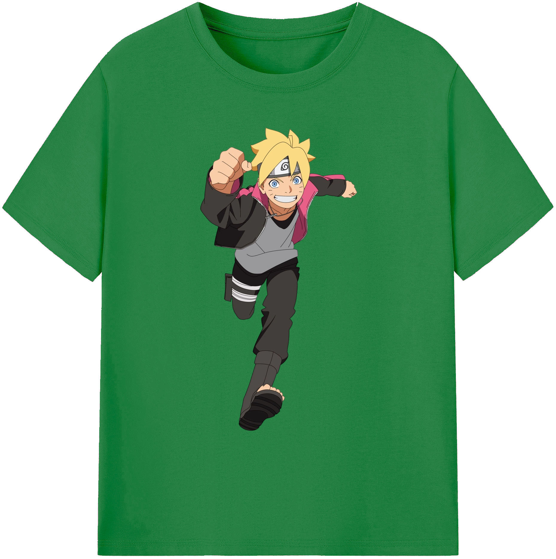 （画像用） NARUTO -ナルト- うずまき ボルト Uzumaki Boruto 綿100％ メンズ半袖Tシャツ｜肌触りやわらか＆通気性
