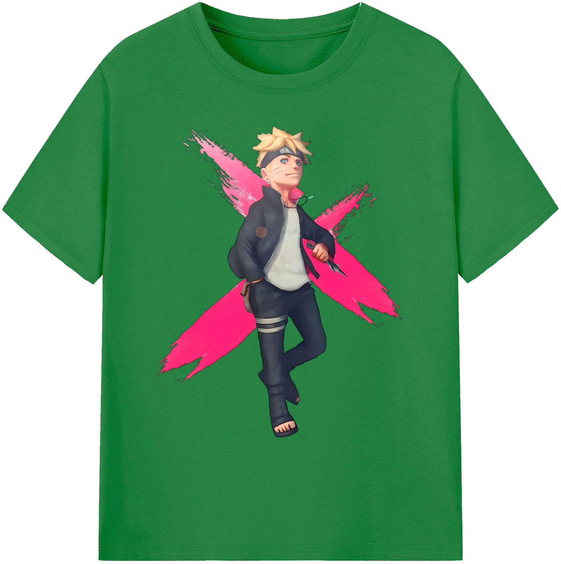 （画像用） NARUTO -ナルト- うずまき ボルト Uzumaki Boruto 綿100％ メンズ半袖Tシャツ｜肌触りやわらか＆通気性