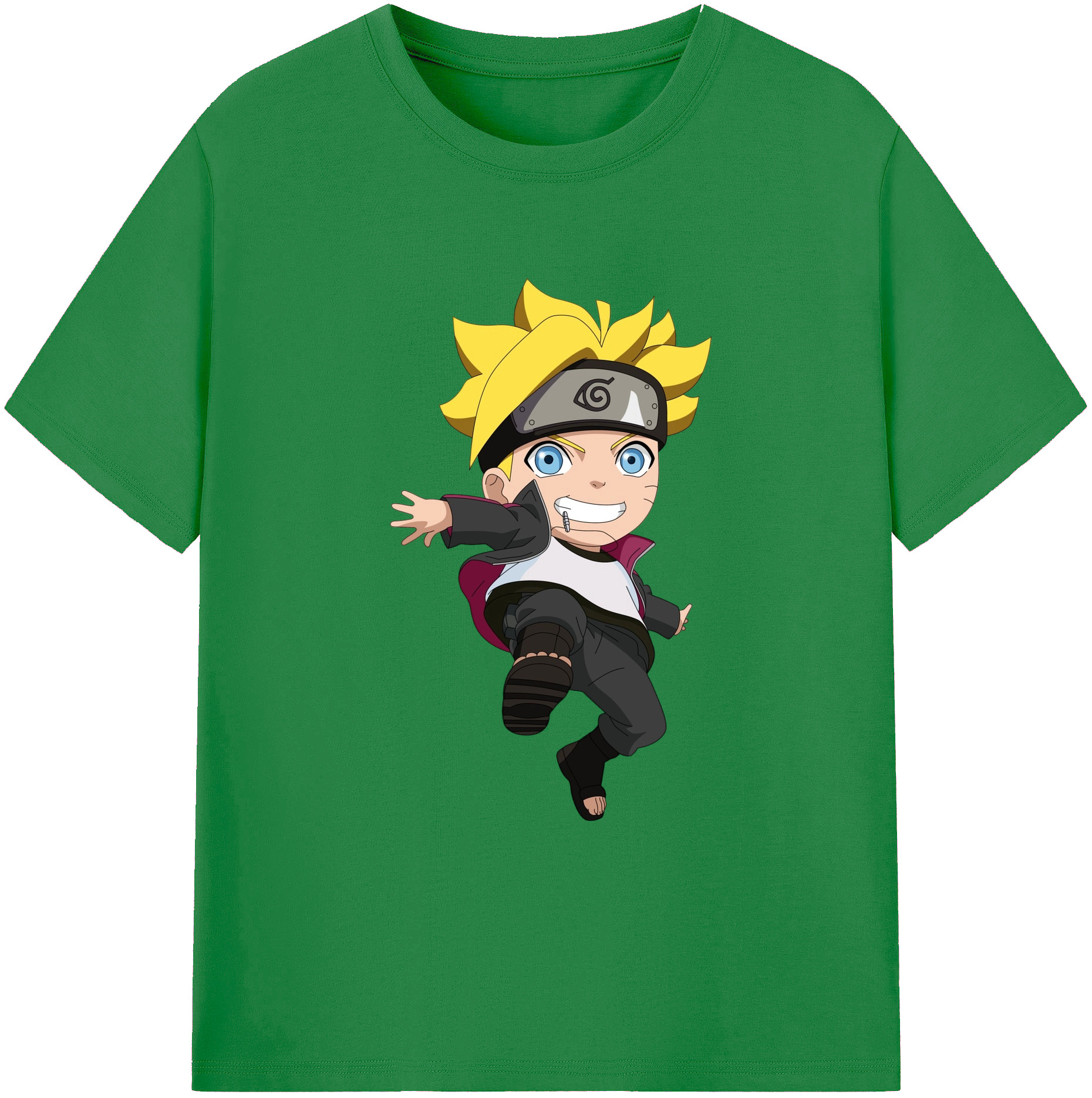 （画像用） NARUTO -ナルト- うずまき ボルト Uzumaki Boruto 綿100％ メンズ半袖Tシャツ｜肌触りやわらか＆通気性