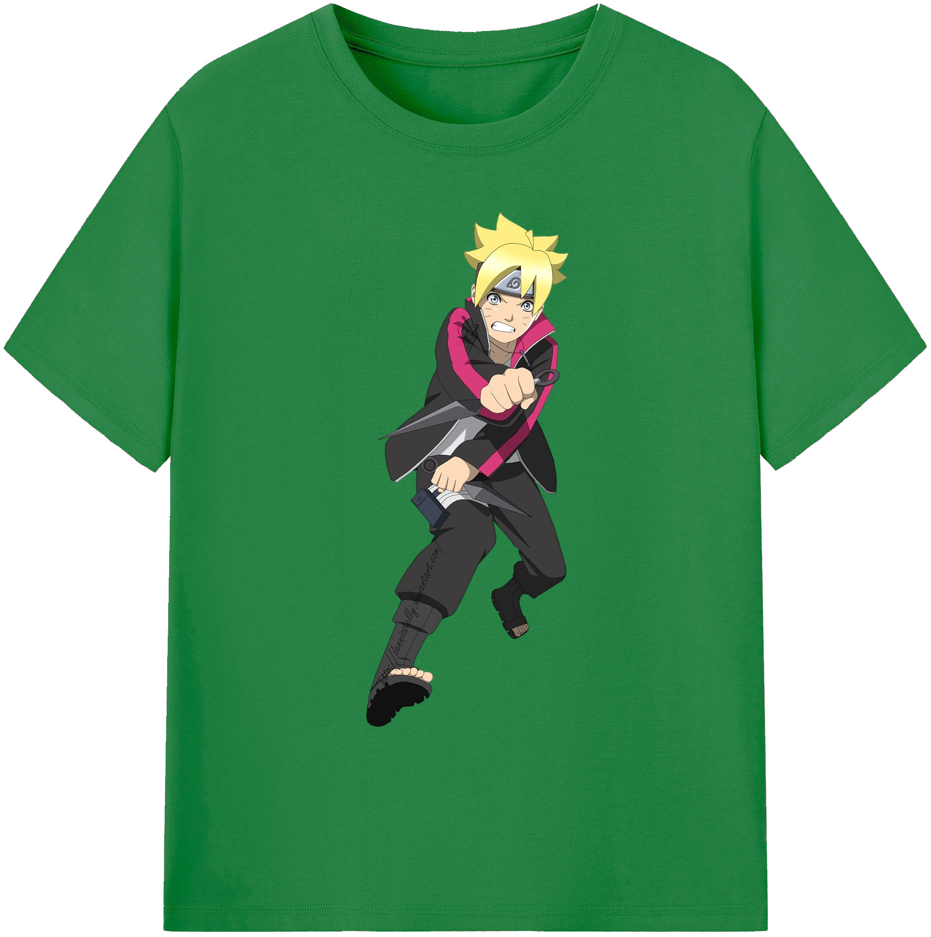 （画像用） NARUTO -ナルト- うずまき ボルト Uzumaki Boruto 綿100％ メンズ半袖Tシャツ｜肌触りやわらか＆通気性