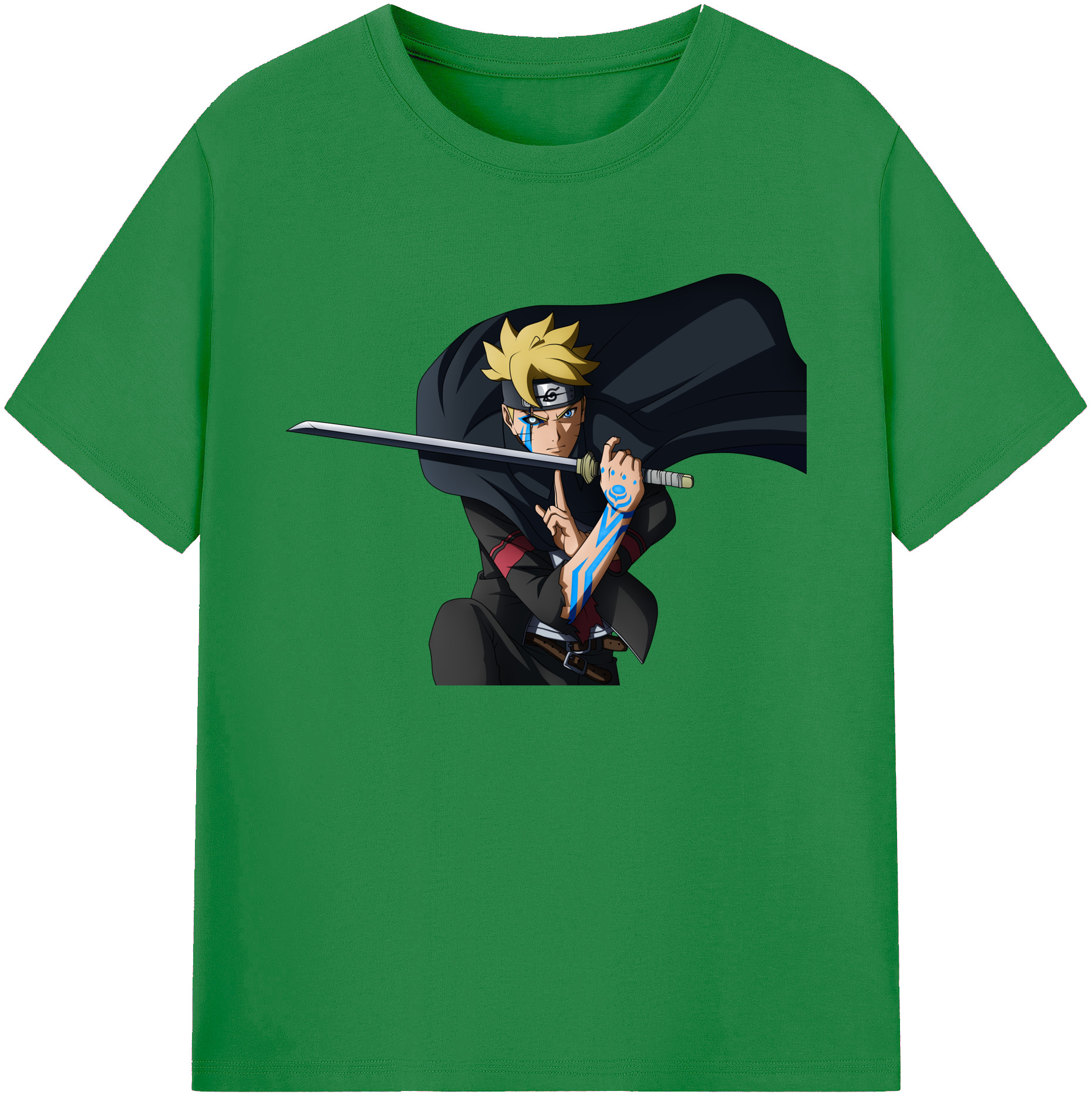 （画像用） NARUTO -ナルト- うずまき ボルト Uzumaki Boruto 綿100％ メンズ半袖Tシャツ｜肌触りやわらか＆通気性
