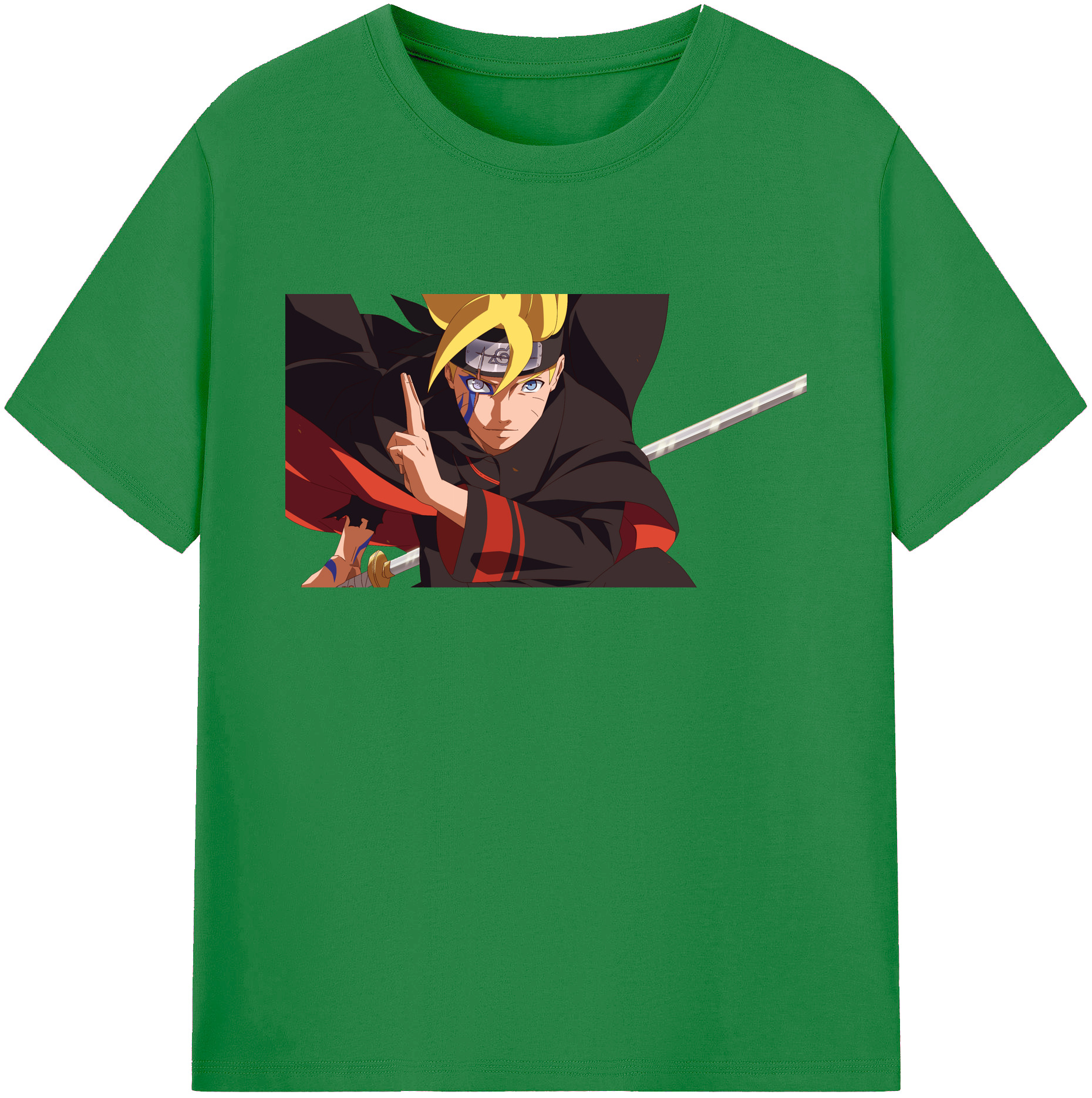 （画像用） NARUTO -ナルト- うずまき ボルト Uzumaki Boruto 綿100％ メンズ半袖Tシャツ｜肌触りやわらか＆通気性