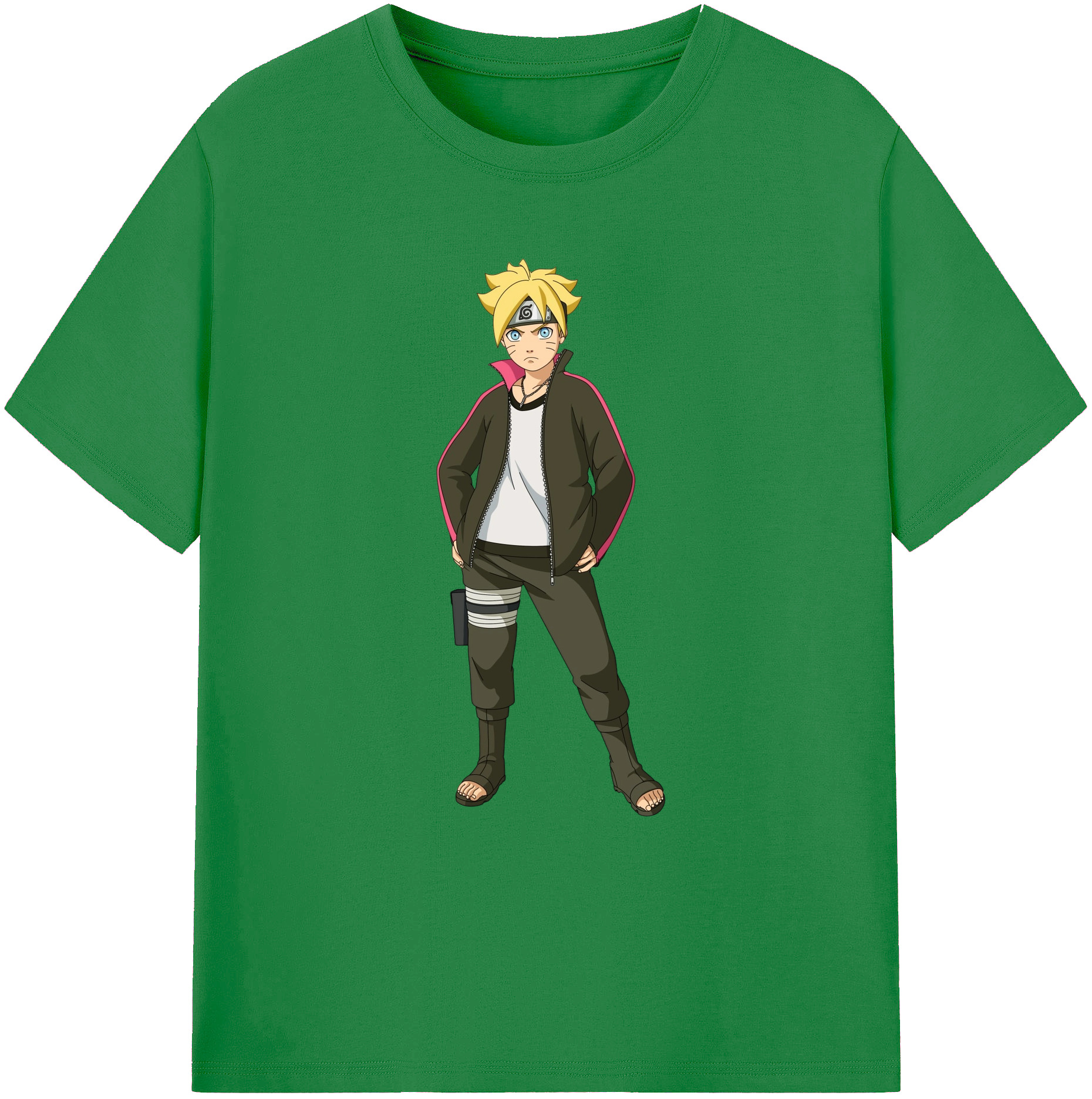 （画像用） NARUTO -ナルト- うずまき ボルト Uzumaki Boruto 綿100％ メンズ半袖Tシャツ｜肌触りやわらか＆通気性