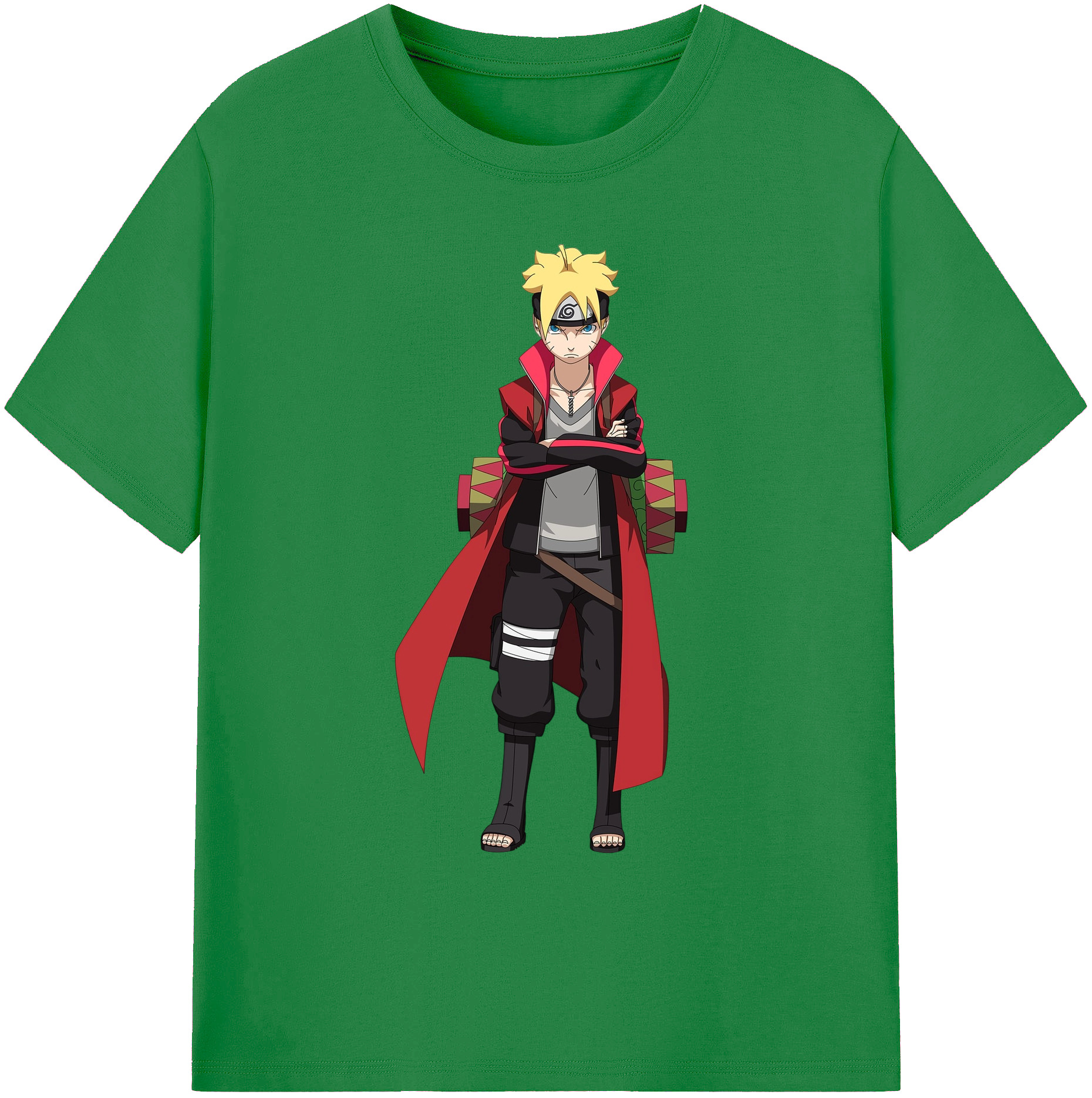 （画像用） NARUTO -ナルト- うずまき ボルト Uzumaki Boruto 綿100％ メンズ半袖Tシャツ｜肌触りやわらか＆通気性