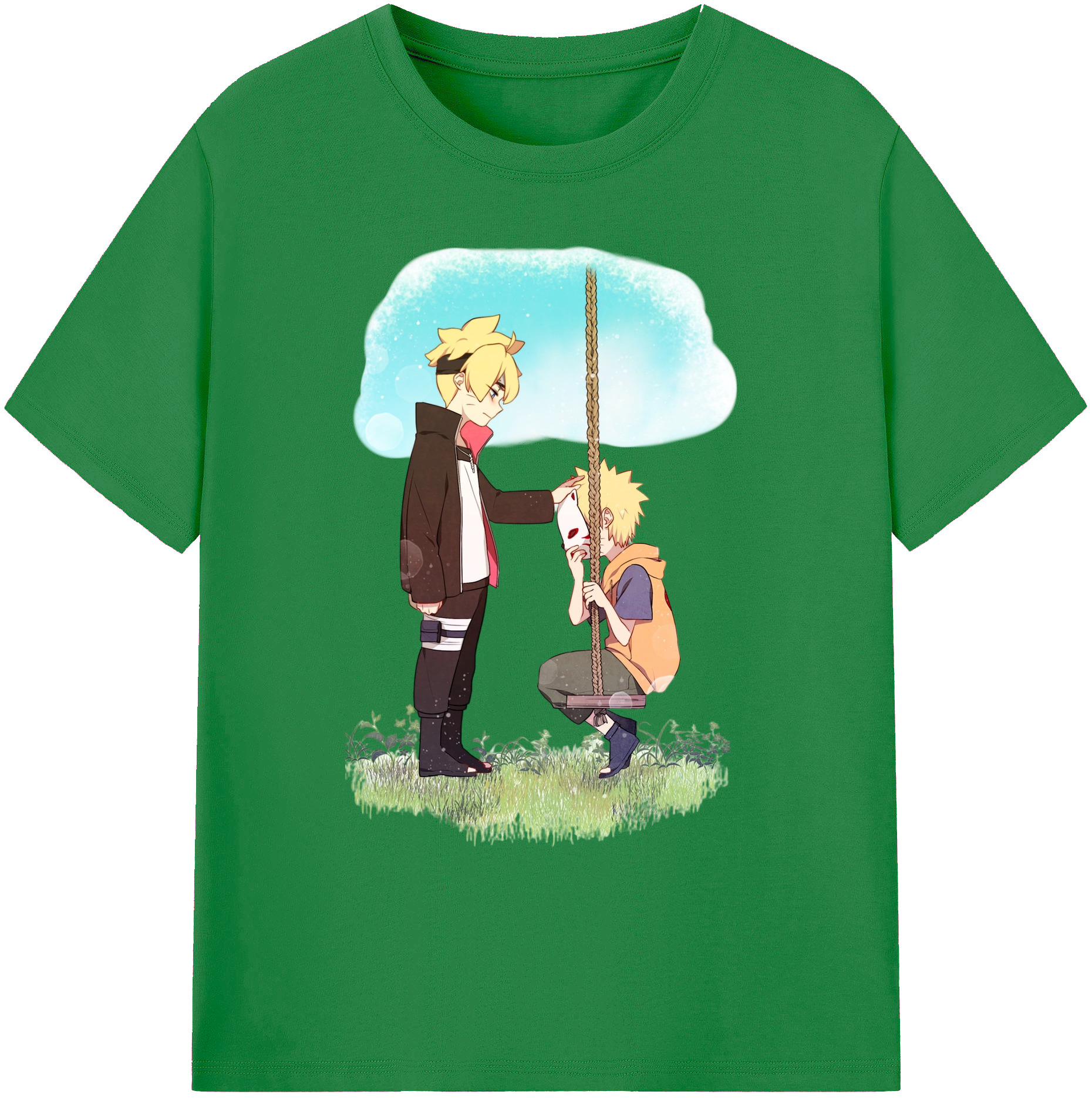 （画像用） NARUTO -ナルト- うずまき ボルト Uzumaki Boruto 綿100％ メンズ半袖Tシャツ｜肌触りやわらか＆通気性
