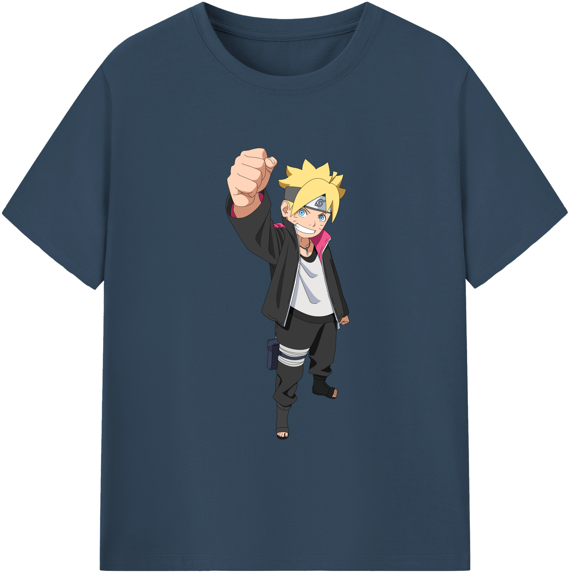 （画像用） NARUTO -ナルト- うずまき ボルト Uzumaki Boruto 綿100％ メンズ半袖Tシャツ｜肌触りやわらか＆通気性