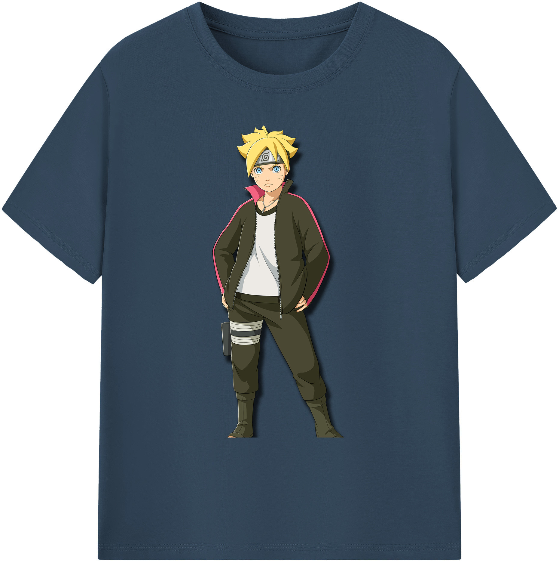 （画像用） NARUTO -ナルト- うずまき ボルト Uzumaki Boruto 綿100％ メンズ半袖Tシャツ｜肌触りやわらか＆通気性