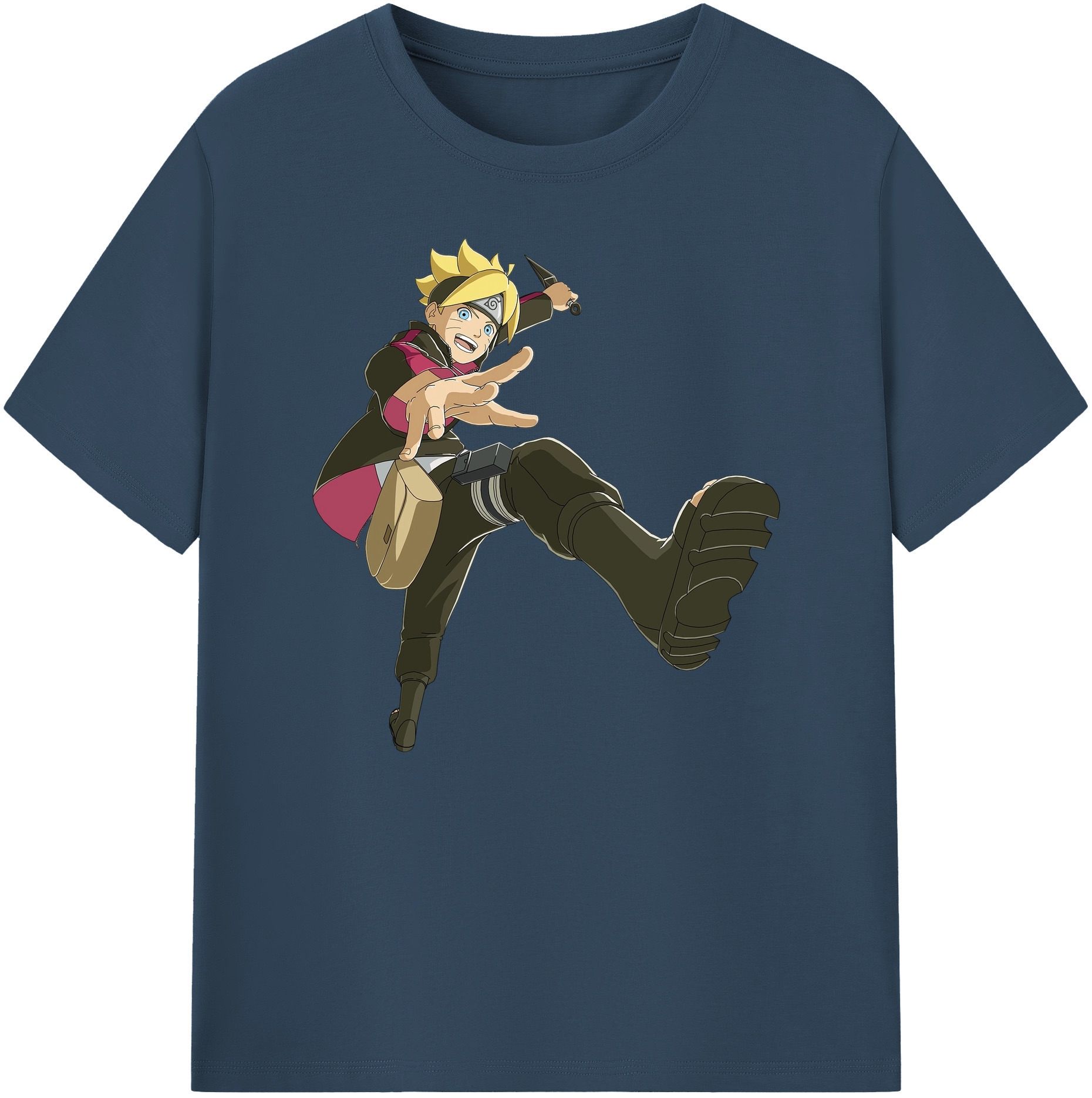 （画像用） NARUTO -ナルト- うずまき ボルト Uzumaki Boruto 綿100％ メンズ半袖Tシャツ｜肌触りやわらか＆通気性