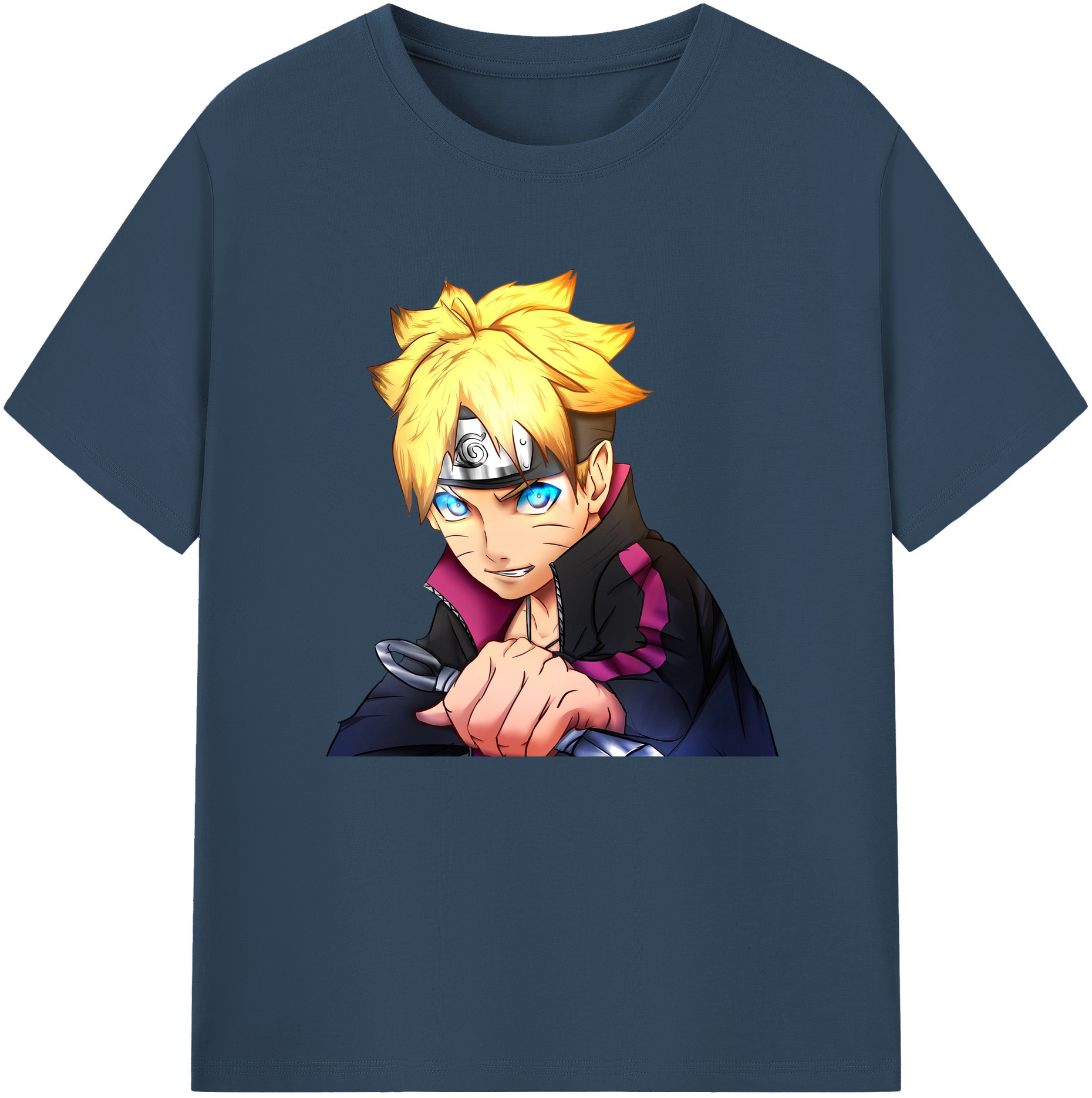 （画像用） NARUTO -ナルト- うずまき ボルト Uzumaki Boruto 綿100％ メンズ半袖Tシャツ｜肌触りやわらか＆通気性