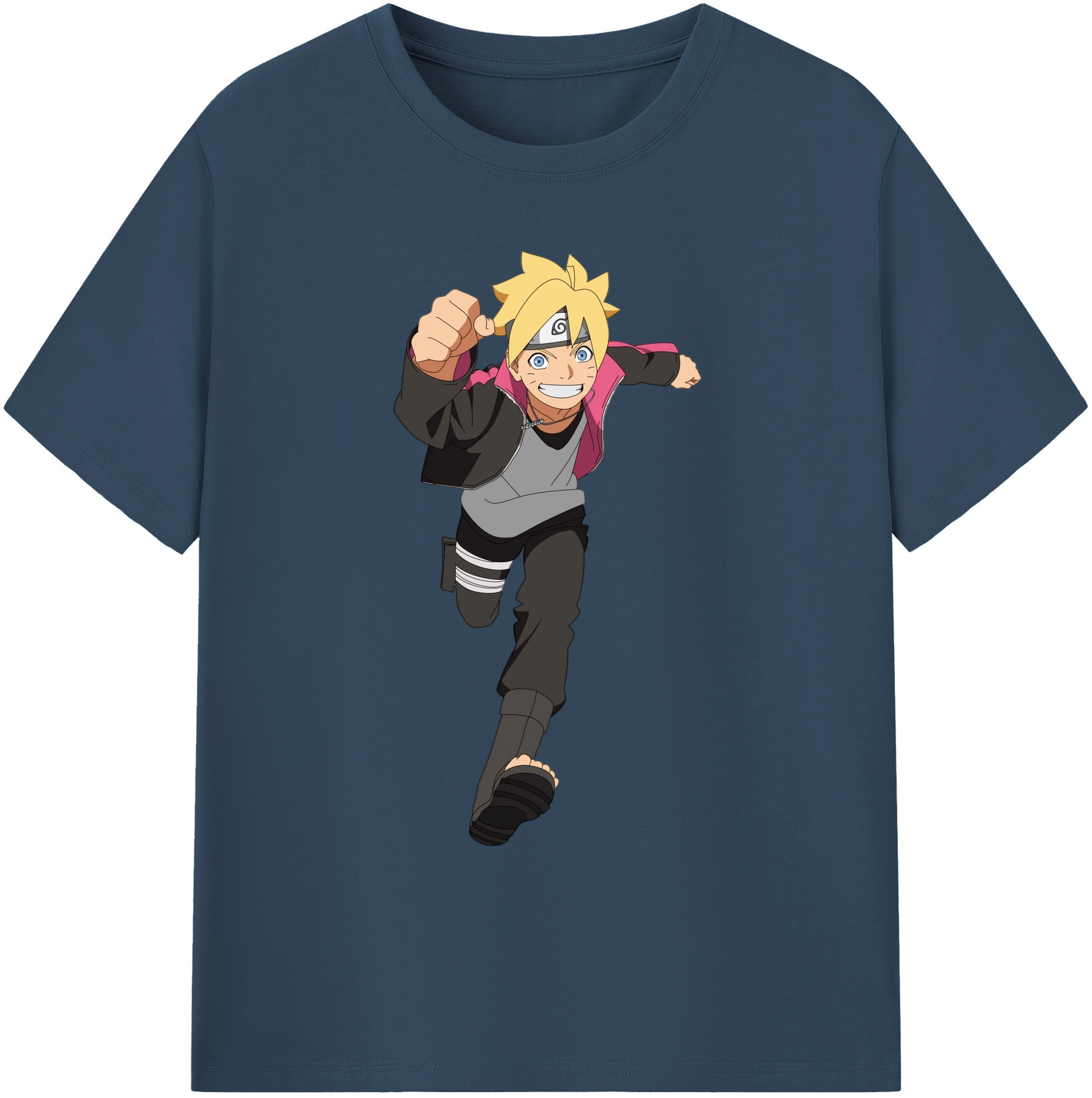 （画像用） NARUTO -ナルト- うずまき ボルト Uzumaki Boruto 綿100％ メンズ半袖Tシャツ｜肌触りやわらか＆通気性
