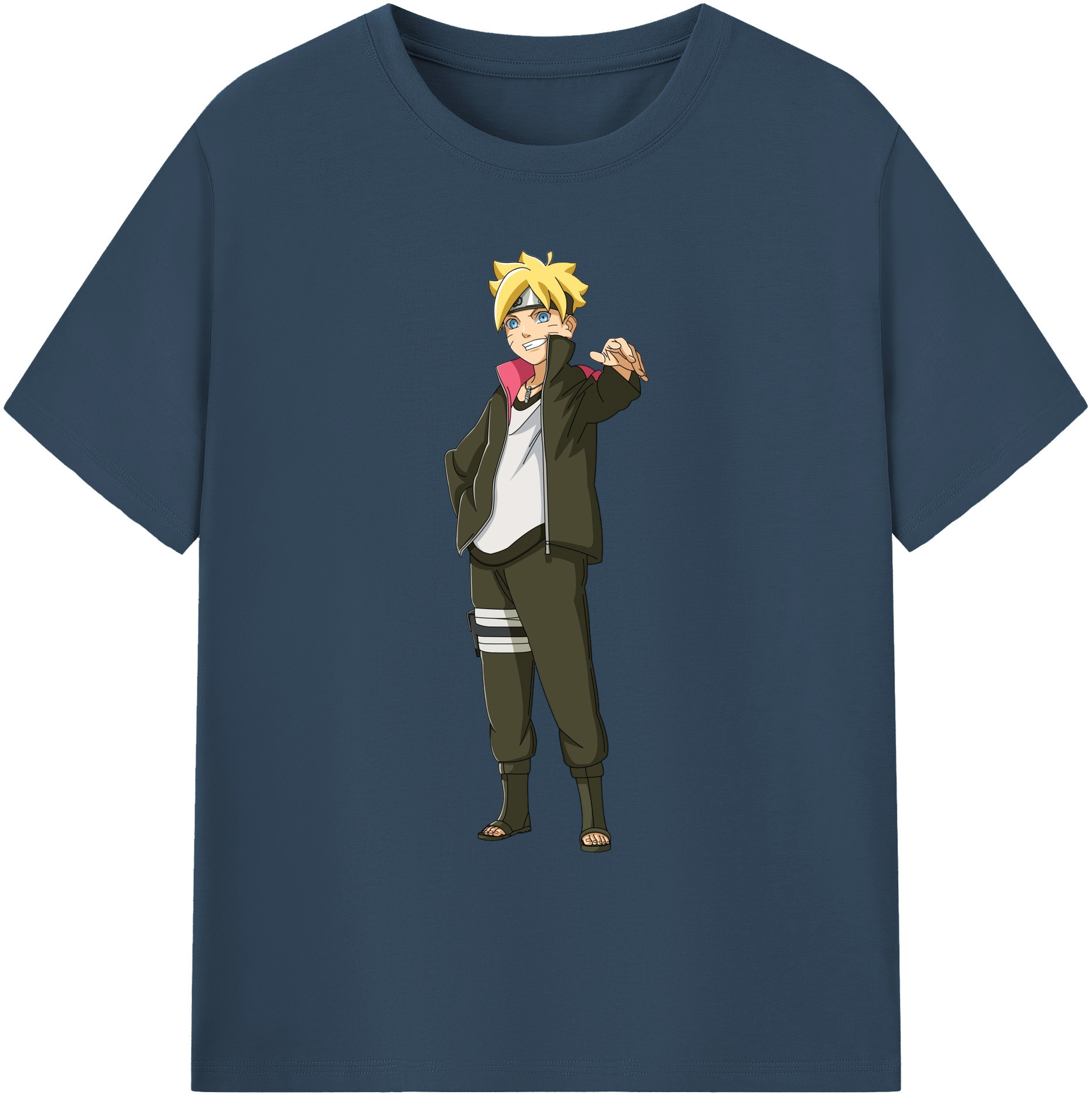 （画像用） NARUTO -ナルト- うずまき ボルト Uzumaki Boruto 綿100％ メンズ半袖Tシャツ｜肌触りやわらか＆通気性