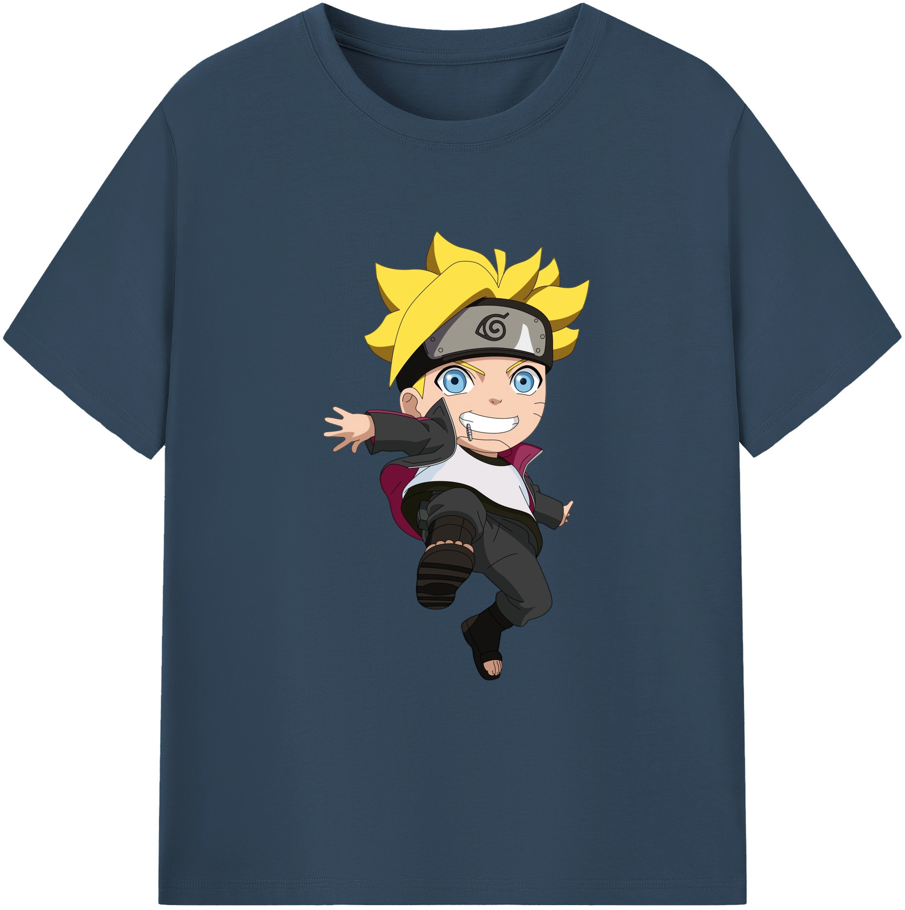 （画像用） NARUTO -ナルト- うずまき ボルト Uzumaki Boruto 綿100％ メンズ半袖Tシャツ｜肌触りやわらか＆通気性