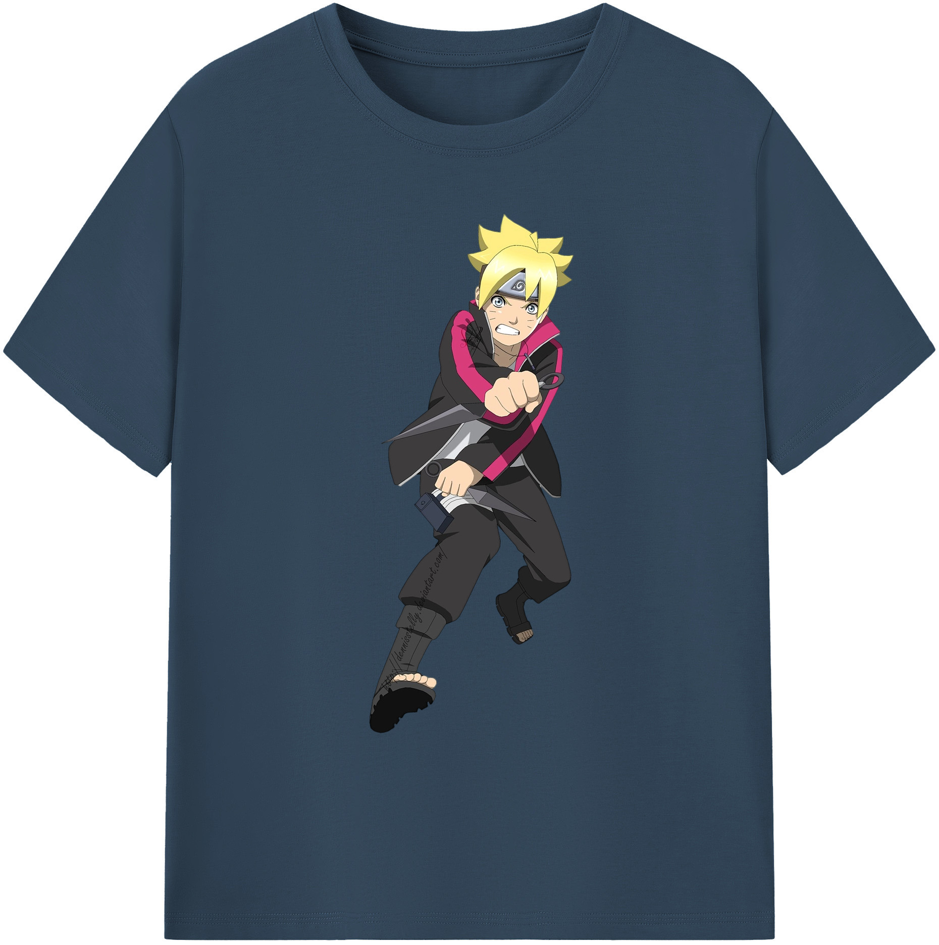 （画像用） NARUTO -ナルト- うずまき ボルト Uzumaki Boruto 綿100％ メンズ半袖Tシャツ｜肌触りやわらか＆通気性