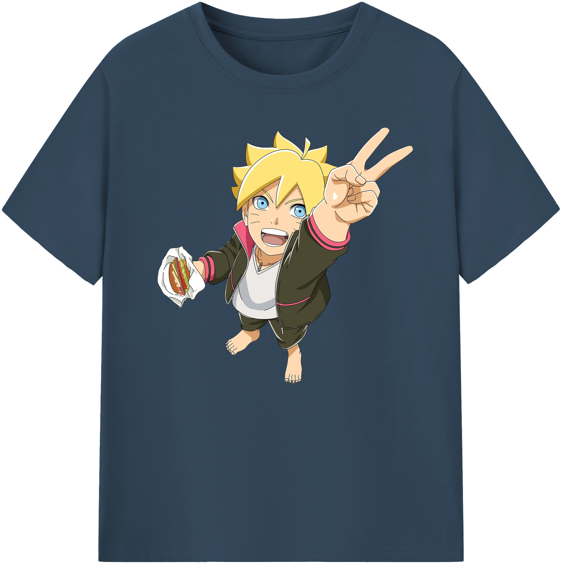 （画像用） NARUTO -ナルト- うずまき ボルト Uzumaki Boruto 綿100％ メンズ半袖Tシャツ｜肌触りやわらか＆通気性
