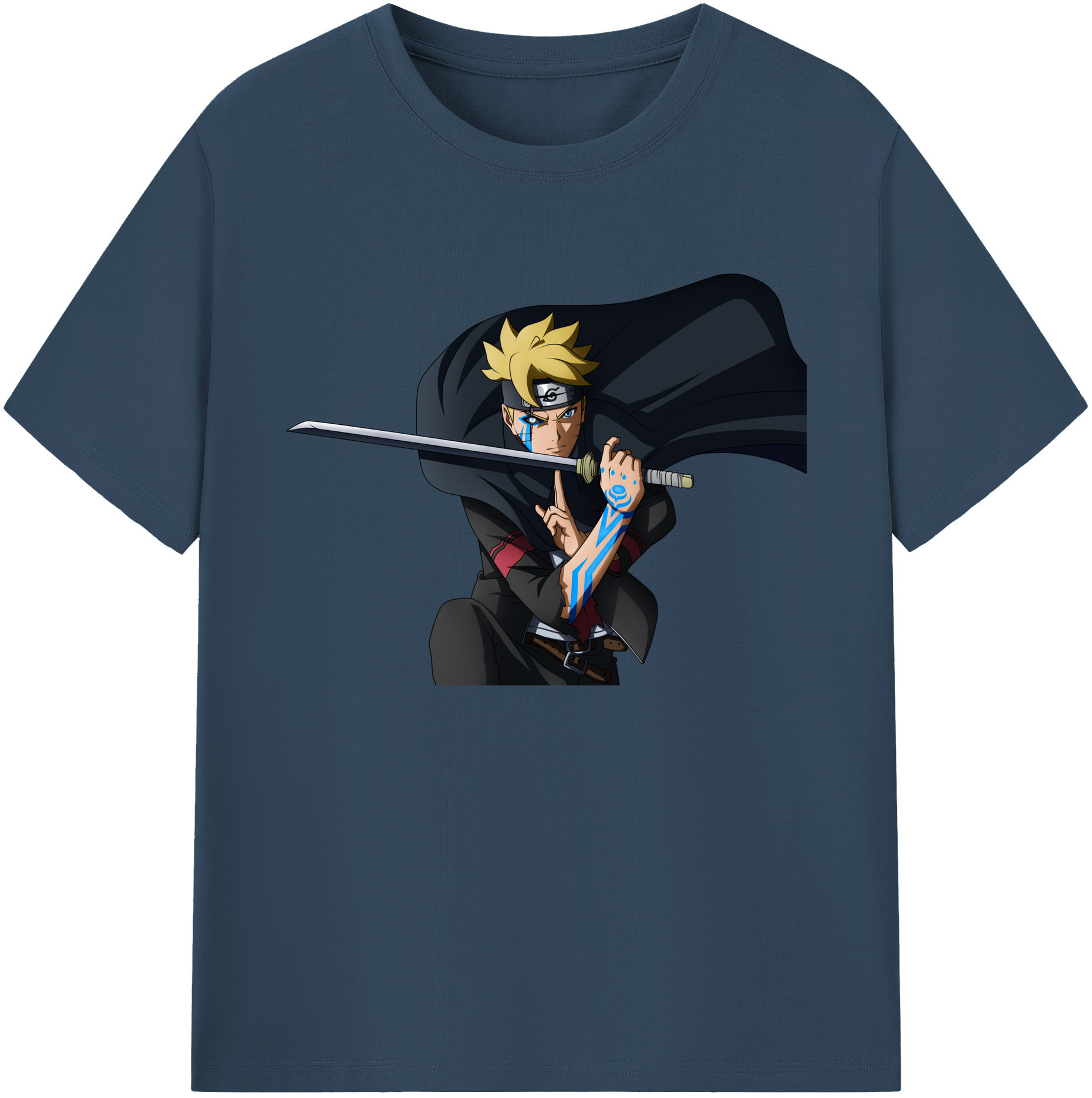 （画像用） NARUTO -ナルト- うずまき ボルト Uzumaki Boruto 綿100％ メンズ半袖Tシャツ｜肌触りやわらか＆通気性