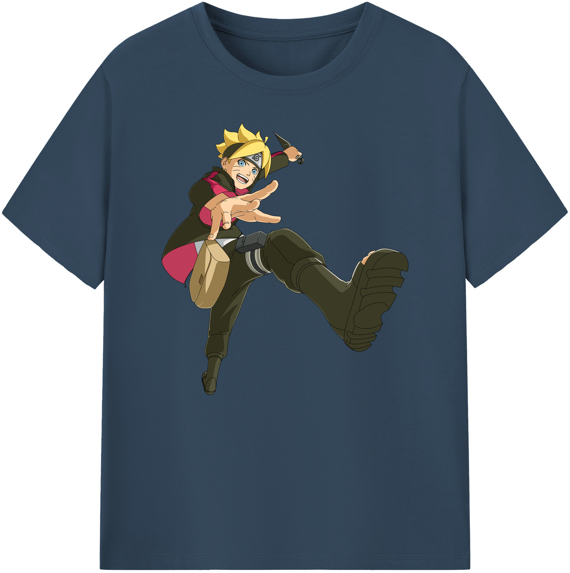 （画像用） NARUTO -ナルト- うずまき ボルト Uzumaki Boruto 綿100％ メンズ半袖Tシャツ｜肌触りやわらか＆通気性