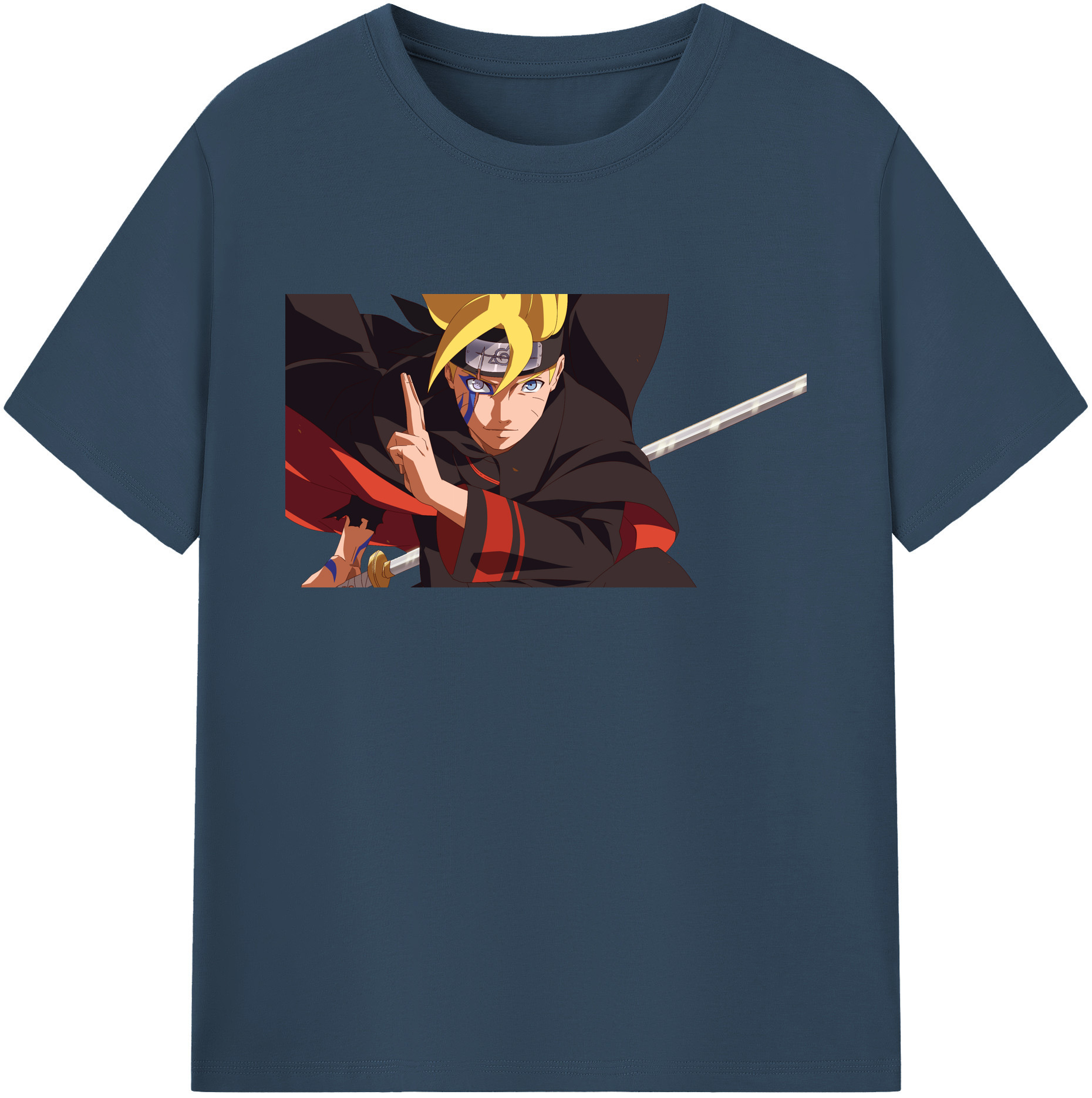 （画像用） NARUTO -ナルト- うずまき ボルト Uzumaki Boruto 綿100％ メンズ半袖Tシャツ｜肌触りやわらか＆通気性