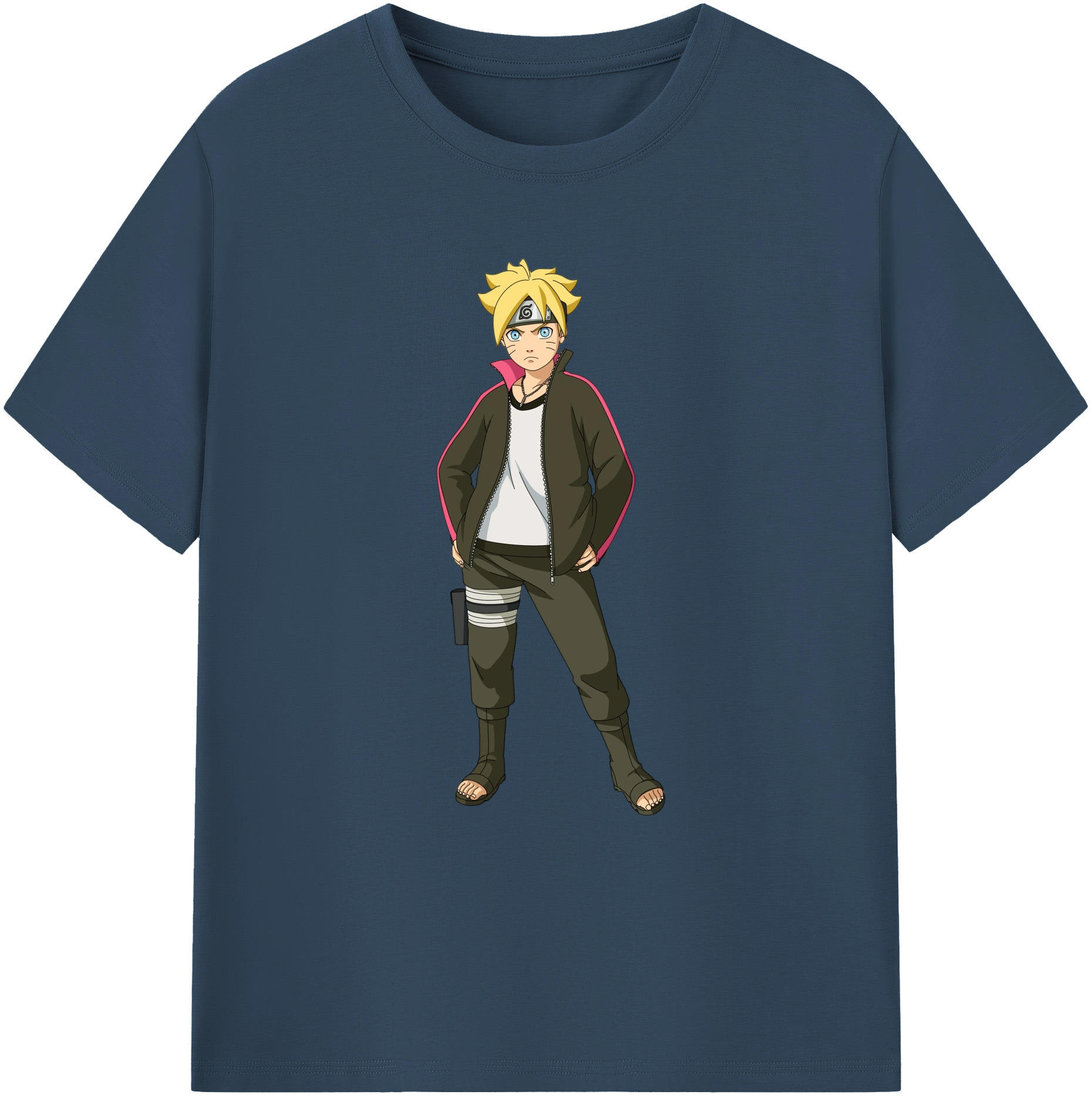 （画像用） NARUTO -ナルト- うずまき ボルト Uzumaki Boruto 綿100％ メンズ半袖Tシャツ｜肌触りやわらか＆通気性