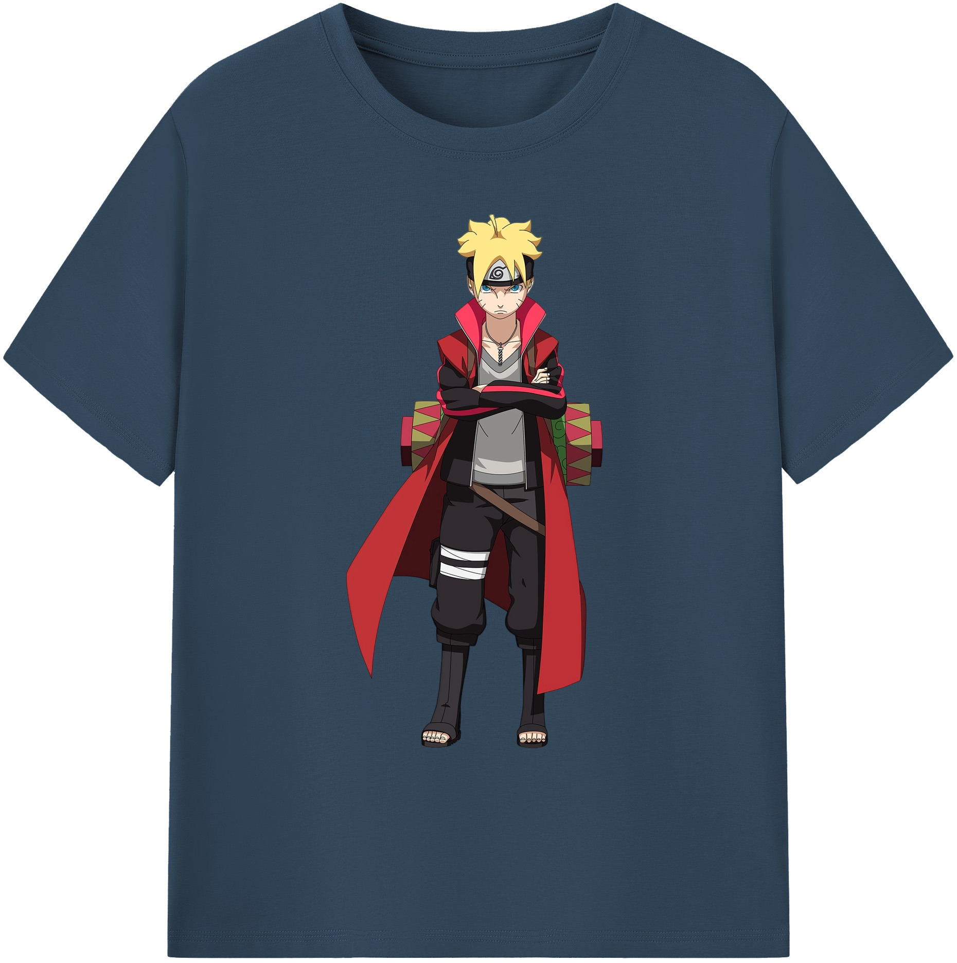 （画像用） NARUTO -ナルト- うずまき ボルト Uzumaki Boruto 綿100％ メンズ半袖Tシャツ｜肌触りやわらか＆通気性