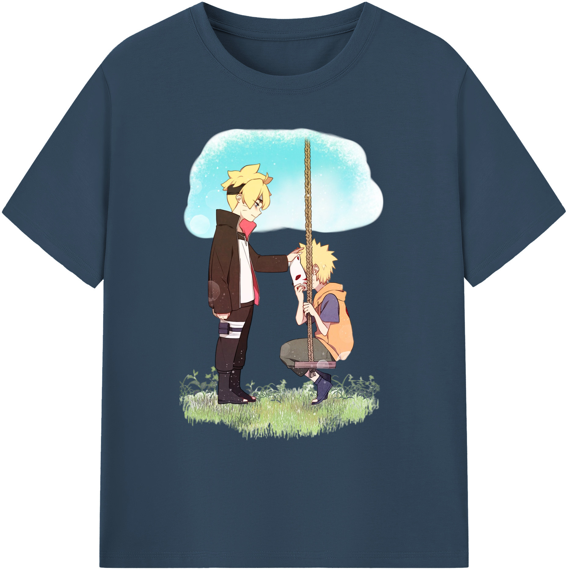 （画像用） NARUTO -ナルト- うずまき ボルト Uzumaki Boruto 綿100％ メンズ半袖Tシャツ｜肌触りやわらか＆通気性