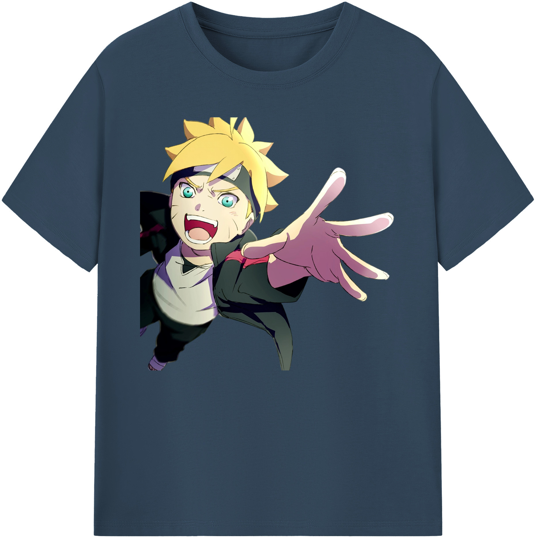 （画像用） NARUTO -ナルト- うずまき ボルト Uzumaki Boruto 綿100％ メンズ半袖Tシャツ｜肌触りやわらか＆通気性