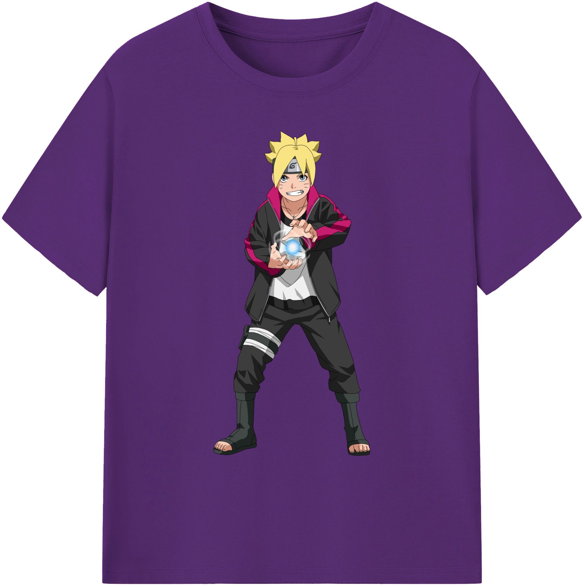 （画像用） NARUTO -ナルト- うずまき ボルト Uzumaki Boruto 綿100％ メンズ半袖Tシャツ｜肌触りやわらか＆通気性