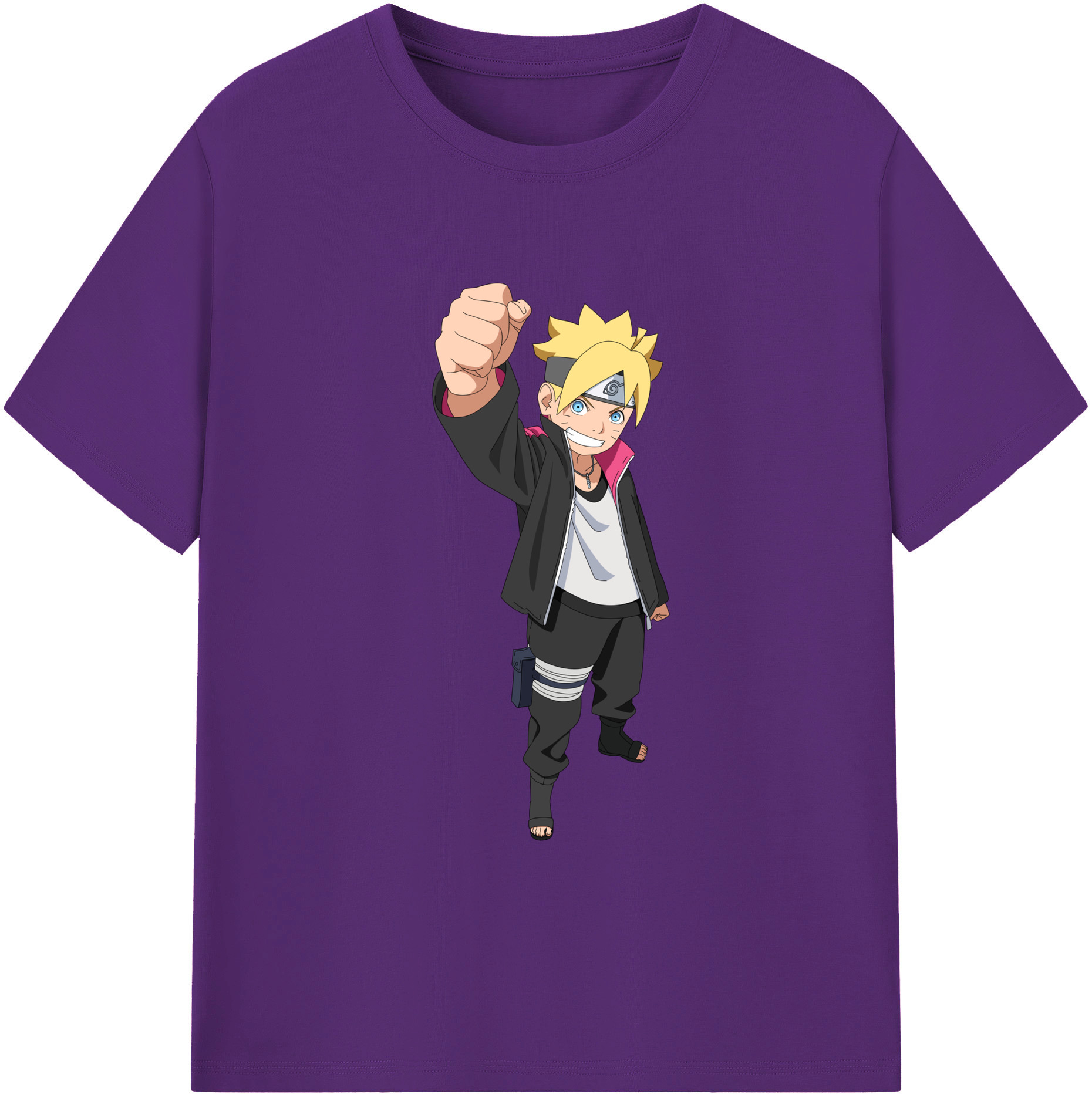 （画像用） NARUTO -ナルト- うずまき ボルト Uzumaki Boruto 綿100％ メンズ半袖Tシャツ｜肌触りやわらか＆通気性
