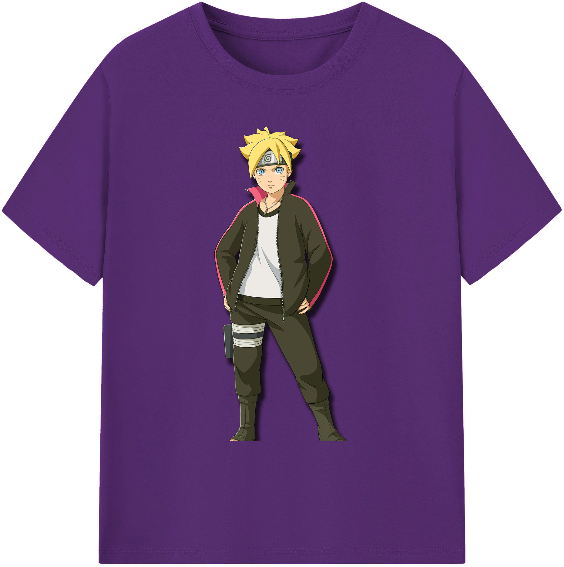 （画像用） NARUTO -ナルト- うずまき ボルト Uzumaki Boruto 綿100％ メンズ半袖Tシャツ｜肌触りやわらか＆通気性
